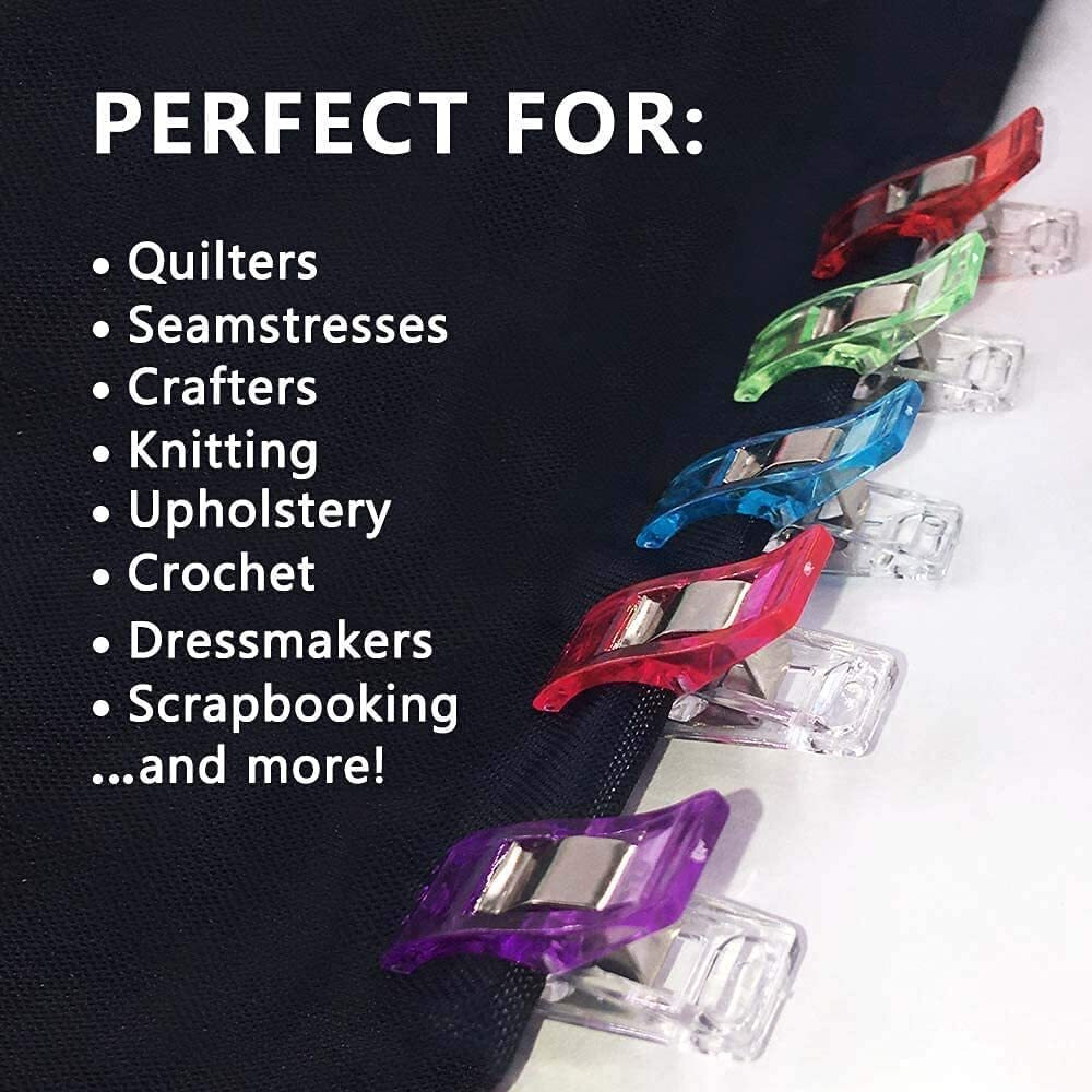 50 Pcs Sichumaria Sewing Clips Multi-Color for Sewing Craft Clamps Crochet and Knitting All Purpose for Quilting Binding Clips Fabric Clips Blinder Clips Photo Hanging Clips