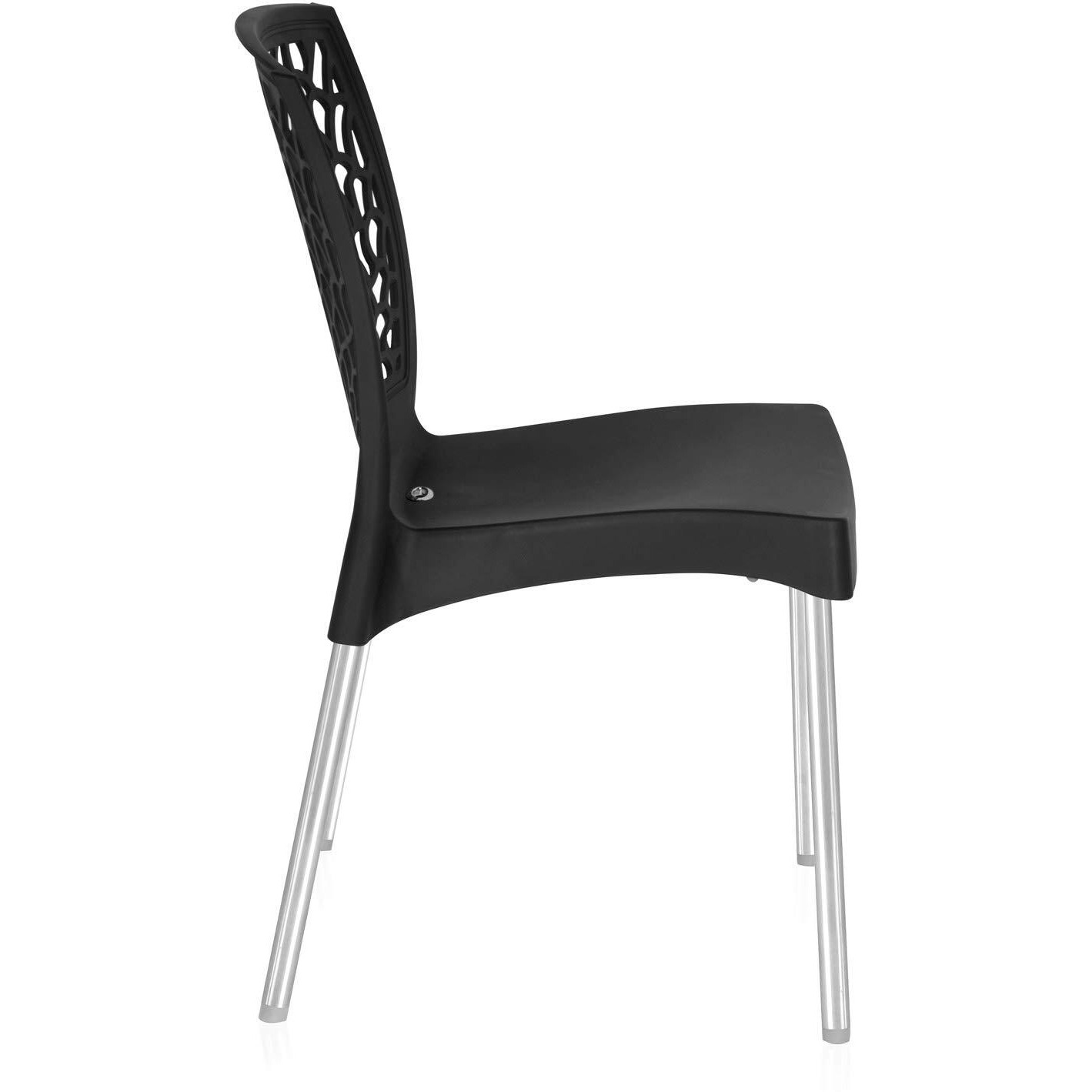 Nilkamal Mid Back Chair NS19SS | Chair for Living Room, Bed Room, Kitchen, Office Room, Outdoor| 100% PolyPropylene Stackable Chair | (Iron Black)