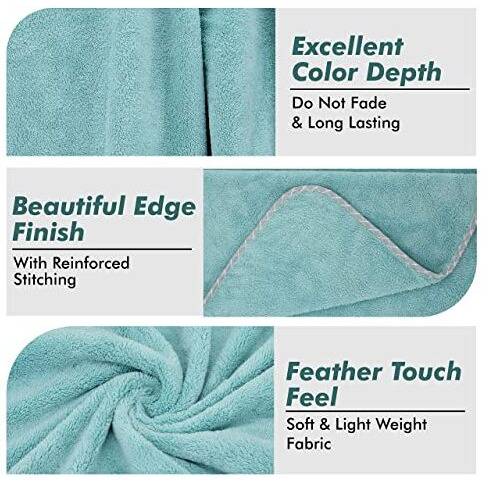 UrbanLeaf Microfiber Large Bath Towel | Quick Dry Super Absorbent - Bath Towel for Men and Women | Green | Towel for Bath, Travel, Gym, Beach, Pool, and Yoga (70 X 140 CMs)