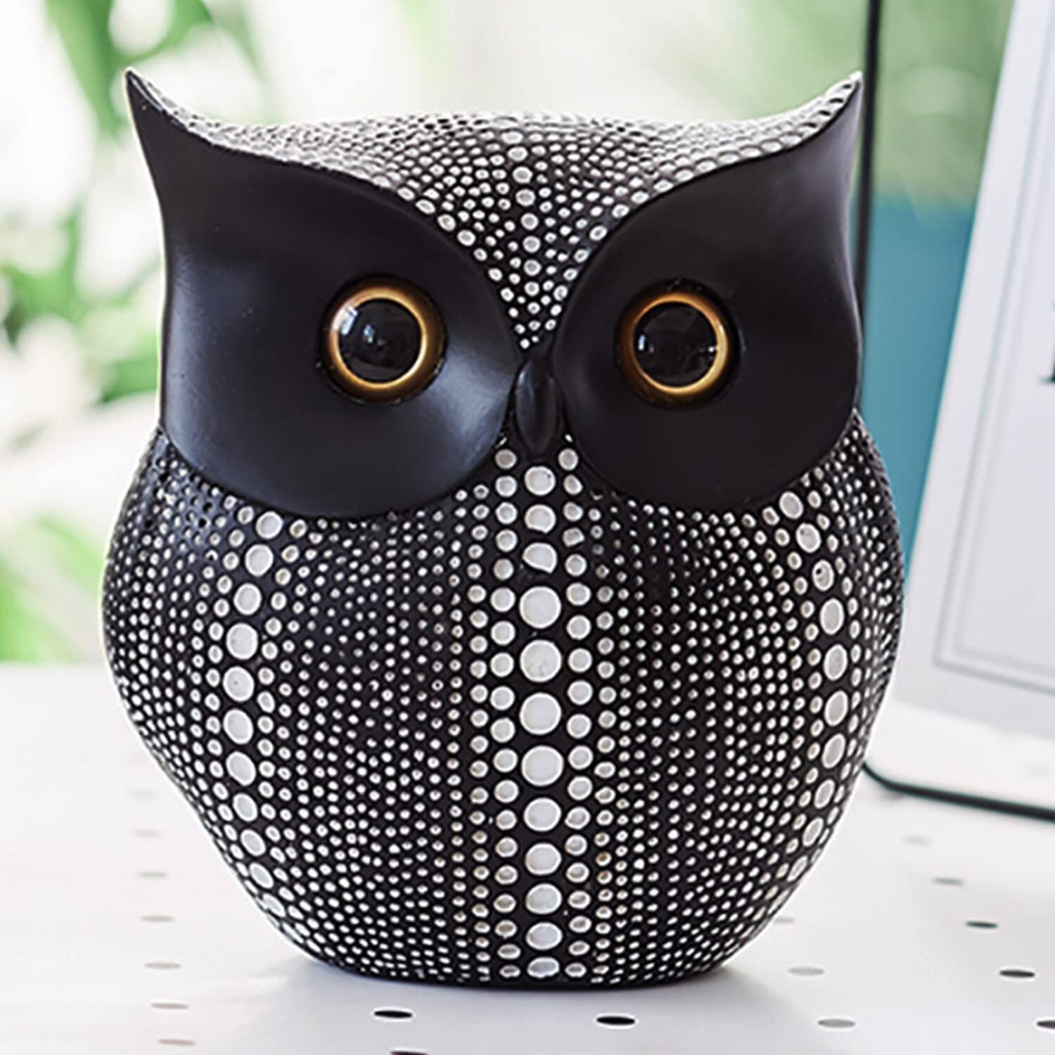 Xtore Modern Classy Lucky Owl Resin Art Figure Showpiece -(Pack of 1, Black)