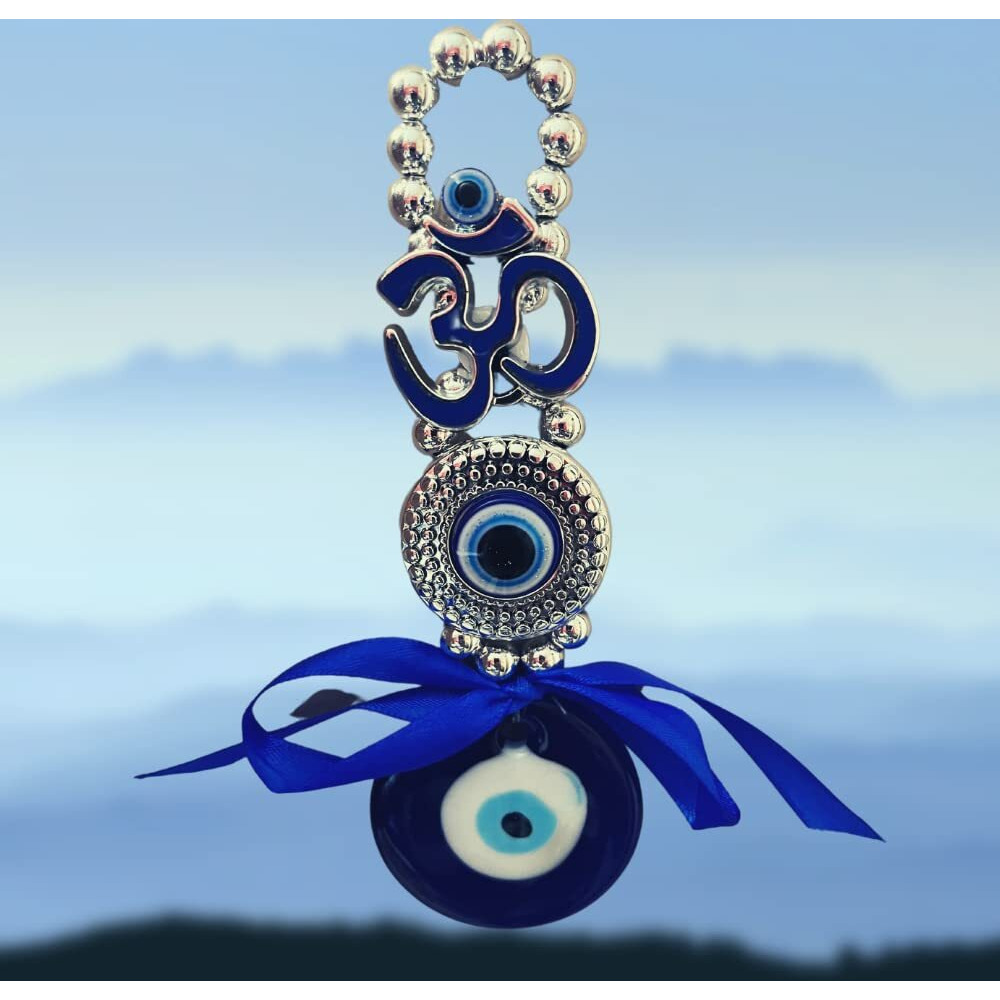 GJ OM Evil Eye Hanging for Home & Car | for Good Luck & Prosperity - Blue (design2)