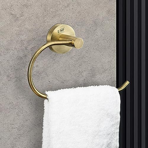 USF 304 Stainless Steel Round Napkin Ring for Washbasin | Towel Ring for Kitchen | Towel Hanger | Towel Stand | Bathroom Accessories (Antique Finish) Pack of 1