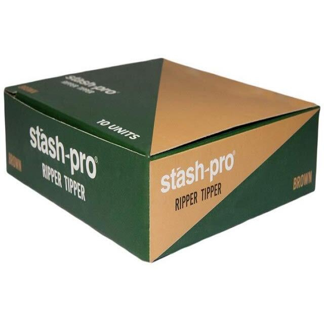 Stash-Pro RipperTipper Brown King Size Smoking Rolling Paper 10 Packs of 32 Leafs with 32 Filter Tips Each