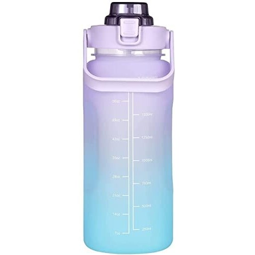 VDNSI Sipper Water Bottle 2 Liter with Motivational Time Marker Water bottle for office Water bottle for gym Non Toxic Gallon Water Bottle for Kids Adults (Purple, Plastic)