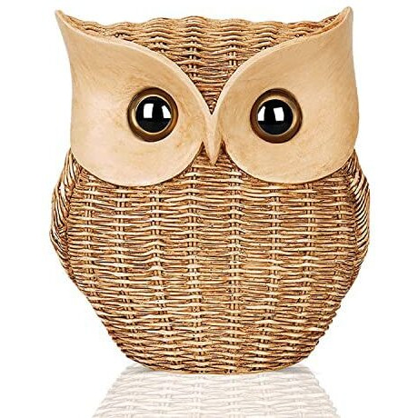 Xtore Modern Classy Lucky Owl Resin Art Figurine | Beautiful Home Decor (Brown, Pack of 1)