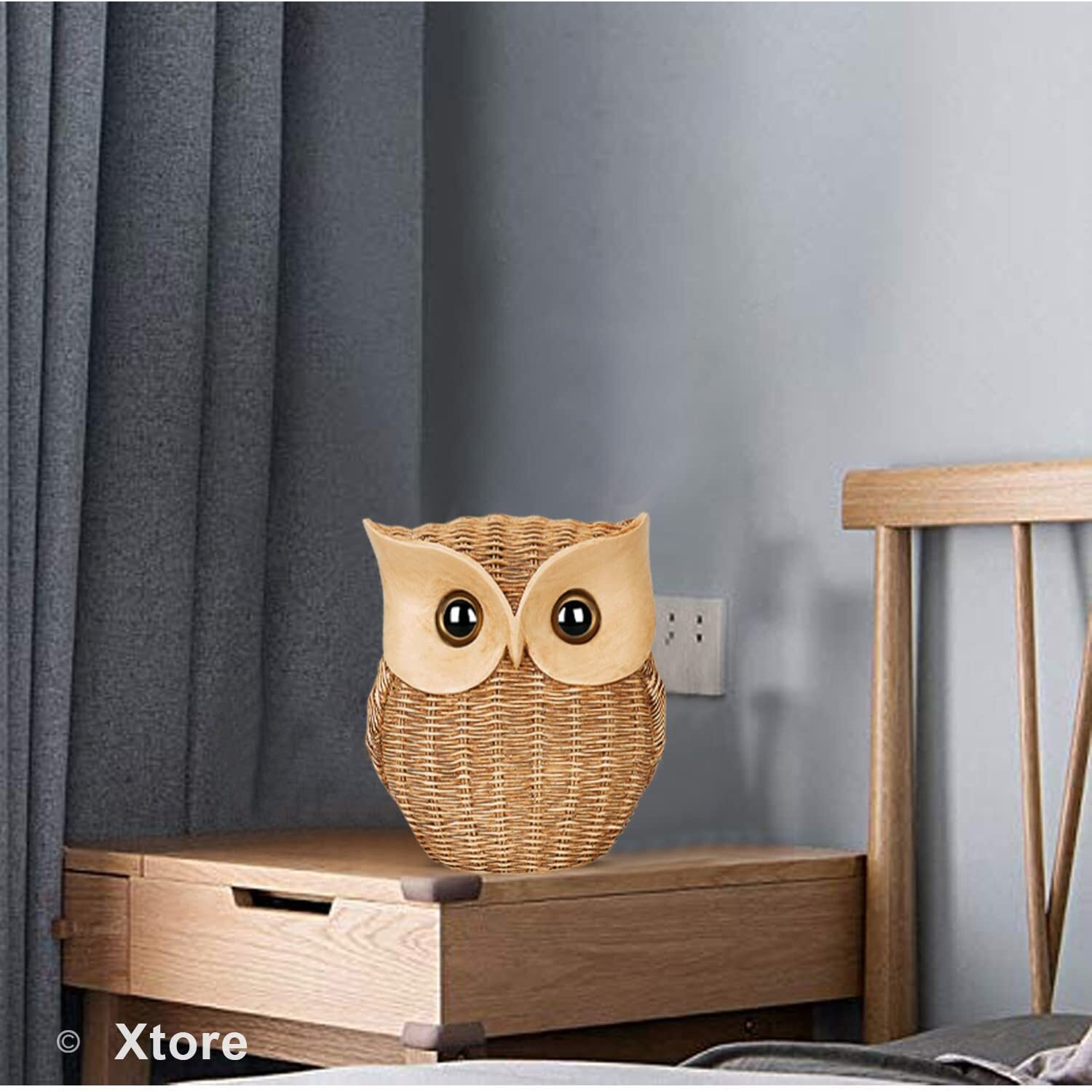 Xtore Modern Classy Lucky Owl Resin Art Figurine | Beautiful Home Decor (Brown, Pack of 1)