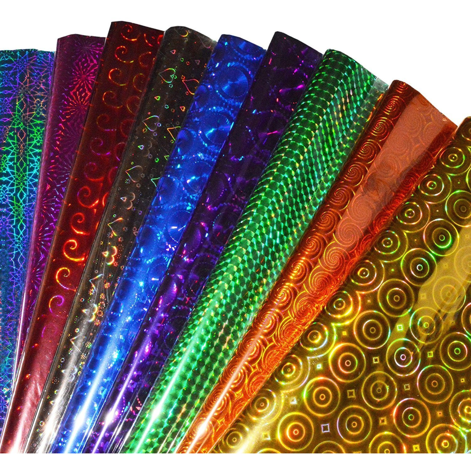 Lakeer Plastic Holographic Metallic Gift Paper Wrapping Sheets Especially for Gifts for Loved, 65cm X 45cm Pack of 50-Sheets (Multicolour)