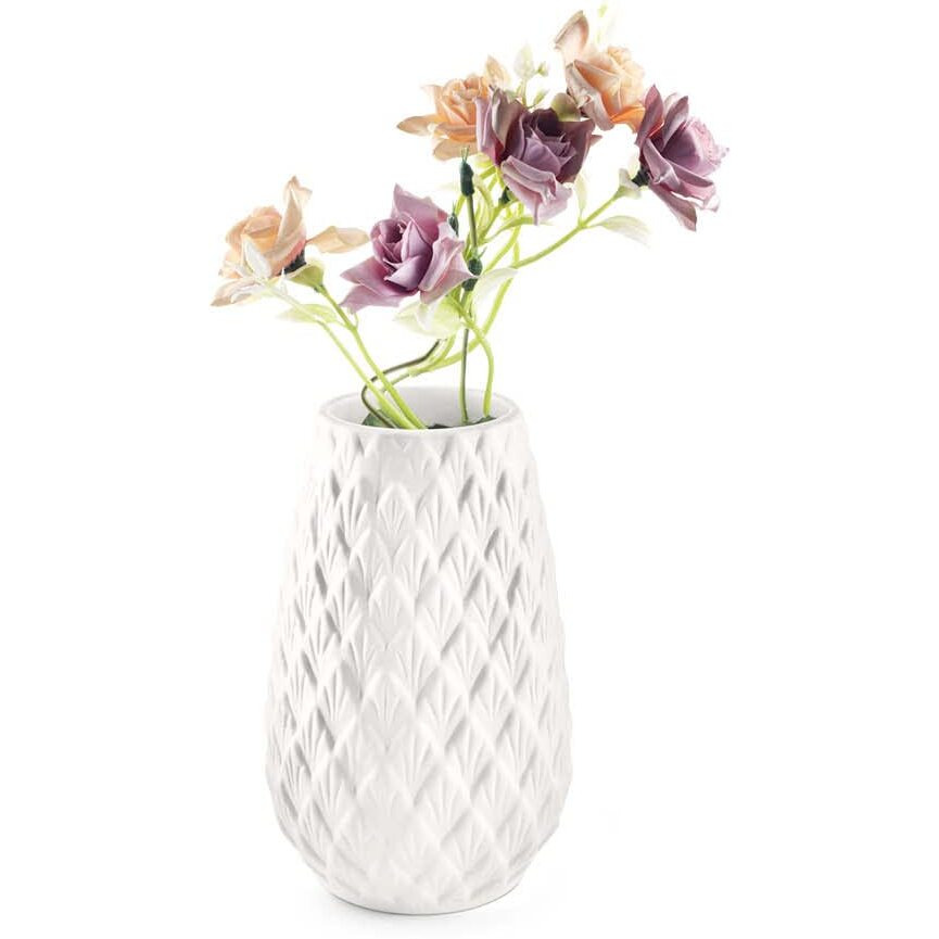 INDULGE HOMES - White Ceramic Vase for Home Decor Centrepiece Showpiece (Pineapple)