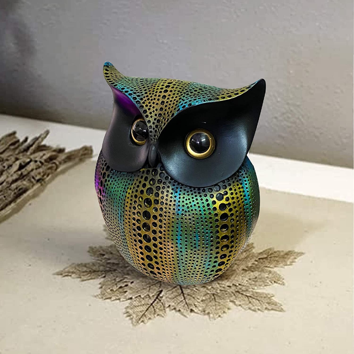 Xtore Modern Classy Lucky Owl Resin Art Figure Showpiece -(Pack of 1,Multicolor)