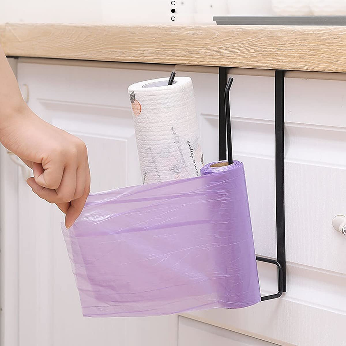 Wolpin 2-in-1 Kitchen Roll Dispenser, Kitchen Napkin Roll Holder, Kitchen Paper Towel Tissue Holder, Iron