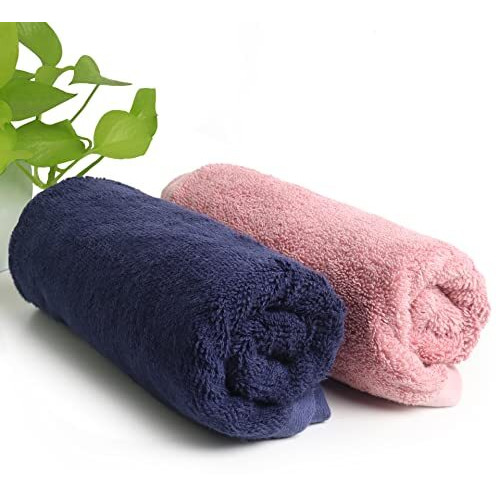 HEELIUM Bamboo Hand Towel | Ultra Absorbent & Anti-bacterial | 3X Softer than Cotton Towels | 65 X 40 cm - 600 GSM | Pack of 2 - Peach, Blue