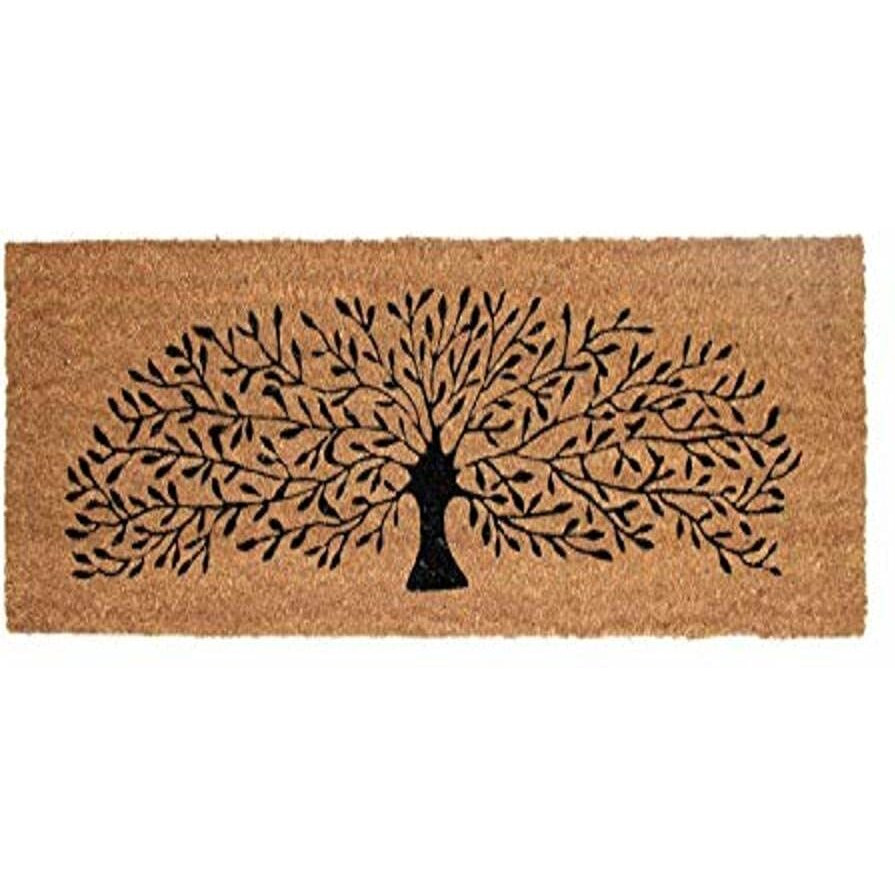 Onlymat Coco Coir Door Mats for Home Entrance & Office, Thick Non Slip PVC Back Front Doormat for Indoor Outdoor Patio (120cm x 40cm, Black & Beige)