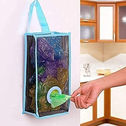 ROLOZY Wall Hanging Garbage Bags Recycle Breathable Storage Polythene Garbage Bags Kitchen Organizer Plastic Wall Mounted Rubbish Bag Container