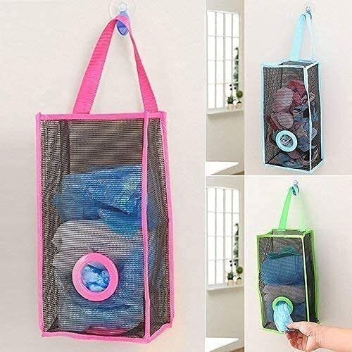 ROLOZY Wall Hanging Garbage Bags Recycle Breathable Storage Polythene Garbage Bags Kitchen Organizer Plastic Wall Mounted Rubbish Bag Container