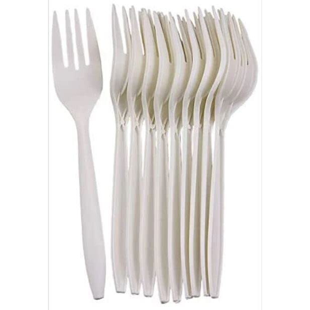 G1 Corn Starch Disposable Biodegradable Spoons and Forks (Forks, 160, G1CORNFK160)