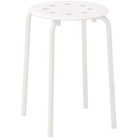 Ikea Marius Stool, White(Seat Diameter 0.320 M (12 5/8) Width 0.400 M (15 3/4) Seat Height 0.450 M (17 3/4)) - Metal