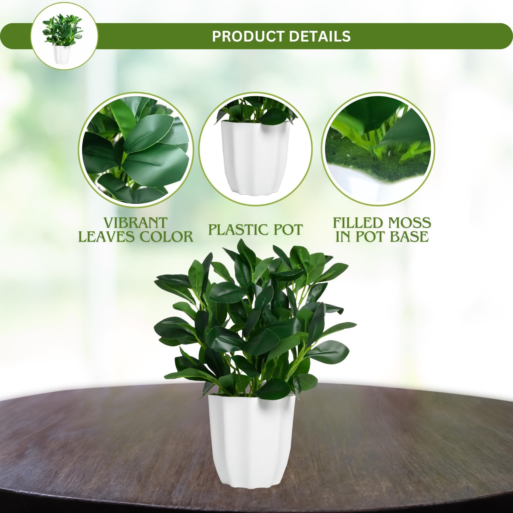 fancymart artificial rubber plant with pot perfect for home dcor and office dcor