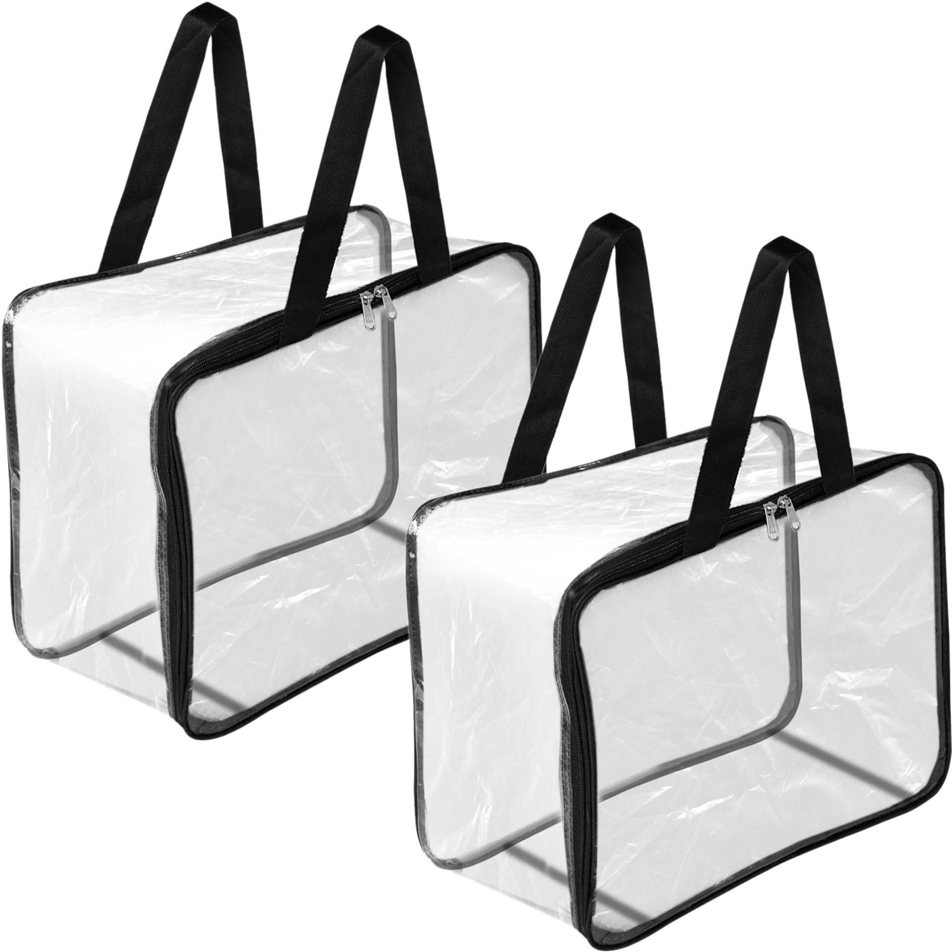 TULMAN Multipurpose Transparent Storage Bag for Clothes PVC Packing Organizer For Sarees Clothes - 40x32x22 CM - 2 Pack, plastic