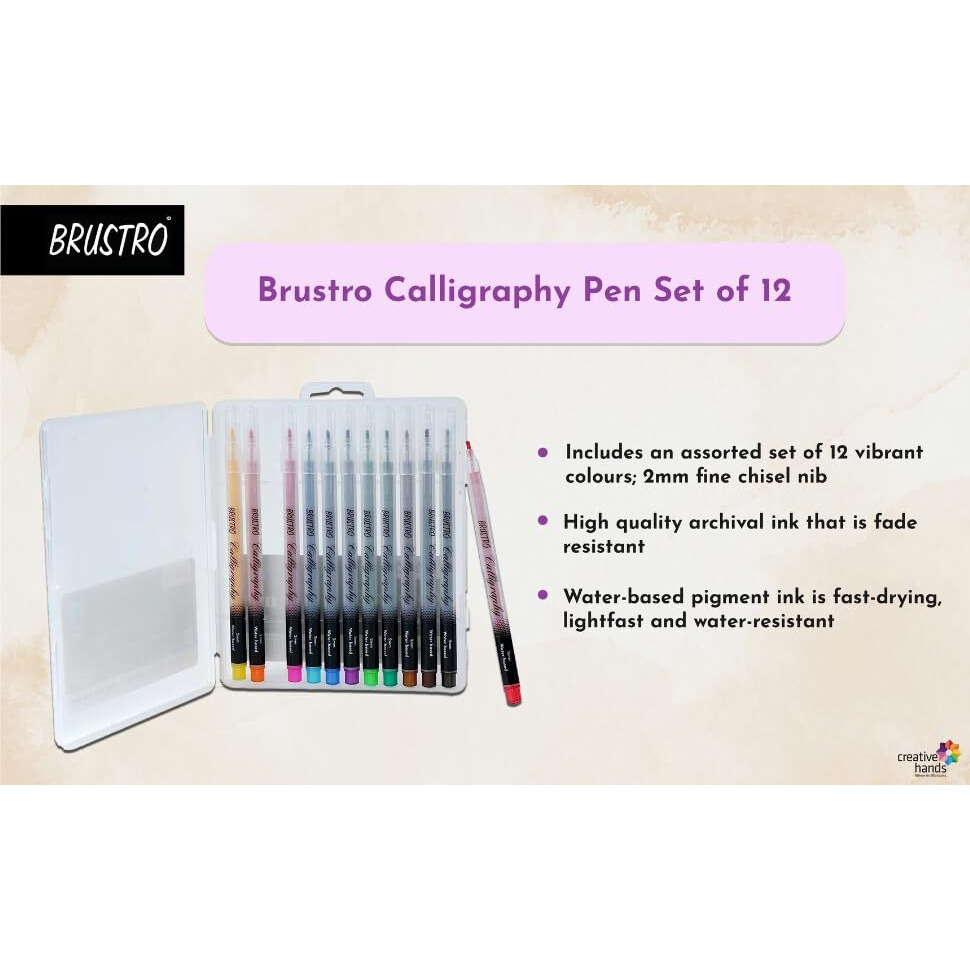 BRUSTRO Calligraphy Pen Set of 12