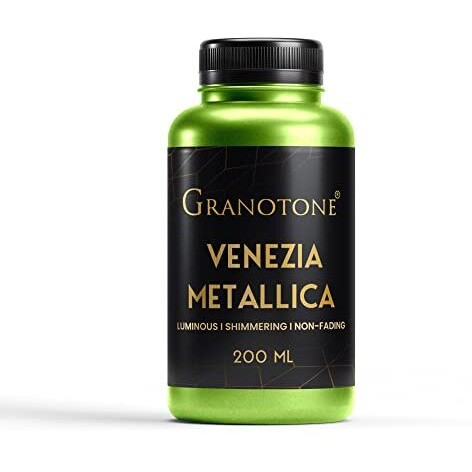 GRANOTONE Venezia Metallic Acrylic Paint 200 ML Extra Sheen NonFading Indoor/Outdoor Non-Toxic Multi-Surface For Artists Hobbyists & Kids Made in India Green