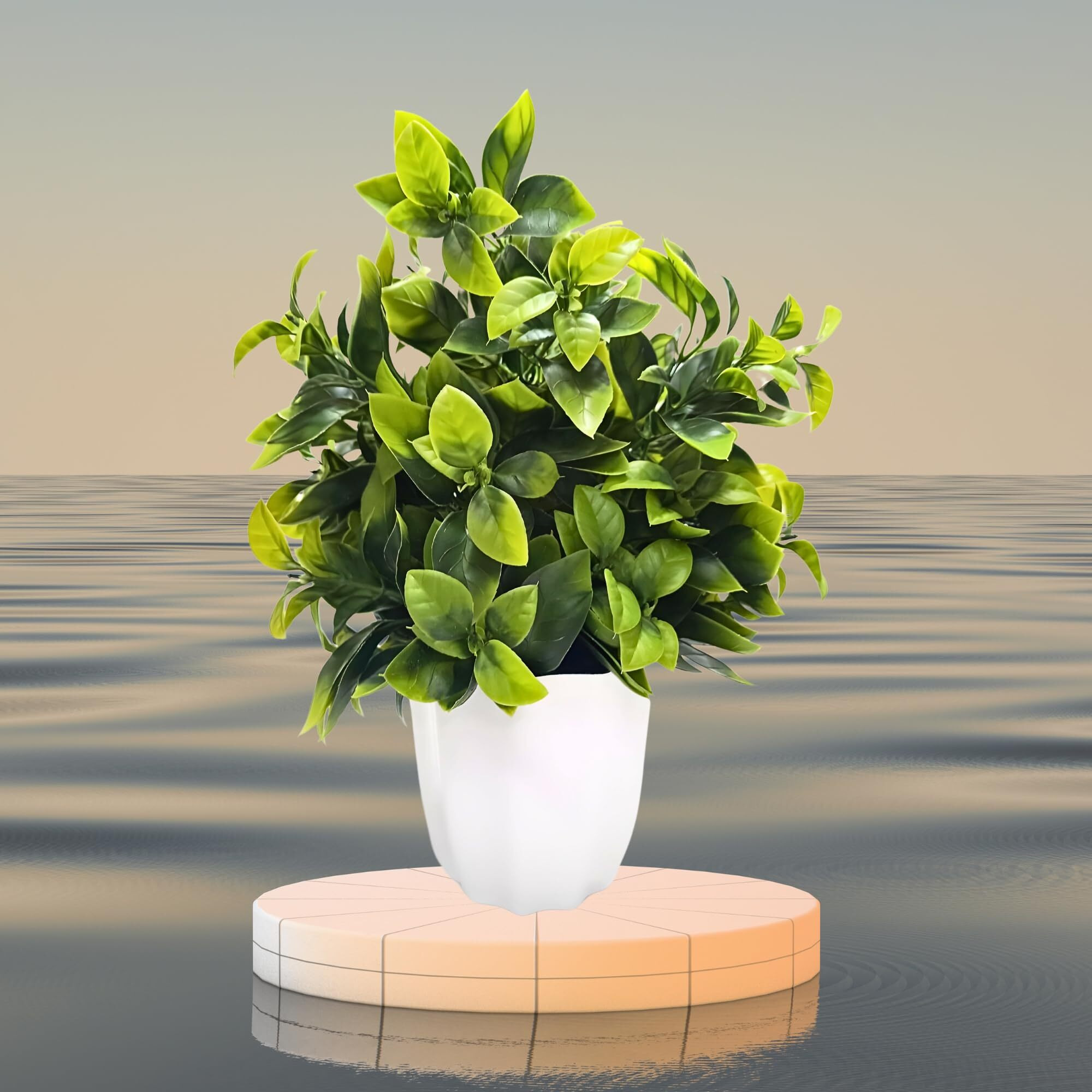 fancymart Artificial Plant Leaves in Pot Perfect Potted Decoration for Home Living Room & Office Spaces Height - 30cm