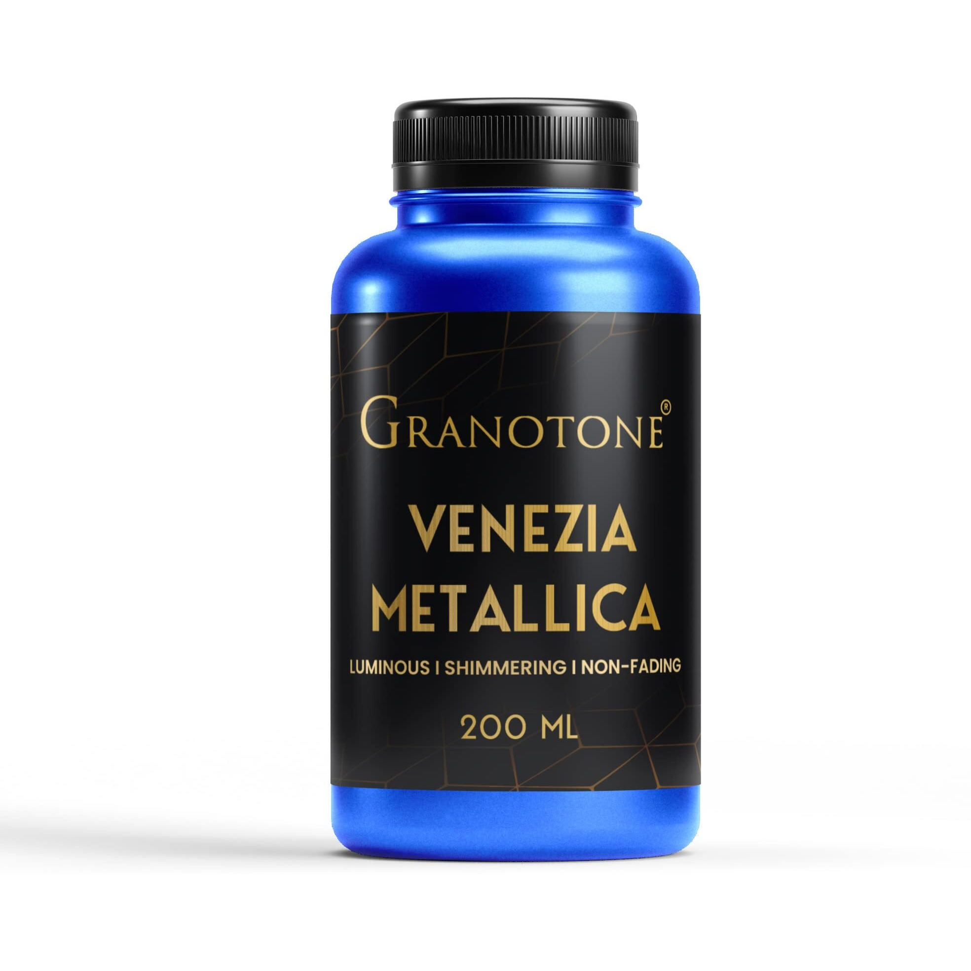 GRANOTONE Acrylic Venezia Metallic Colour 200 ML Extra Sheen Non Fading Indoor/Outdoor Non Toxic Multi-Surface Pro Artist Hobby Painters & Kid Made in India BLUE