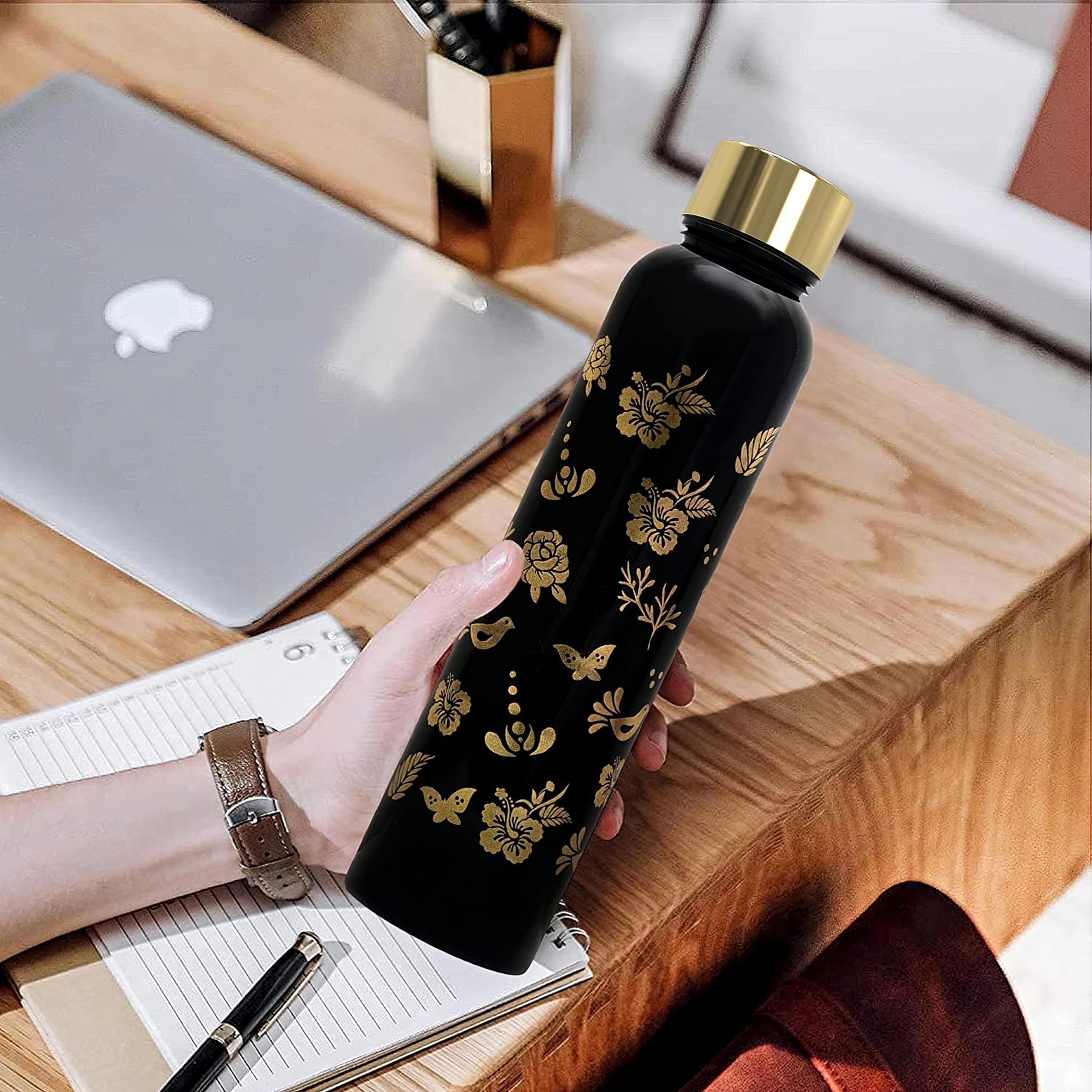 KWER Plastic 1-Litre Water Bottle For Office And Home Use-Stay Hydrated All Day With This Versatile Water Bottle For Home And Stylish Bottles 1 Litre (Pack Of 3, Black)