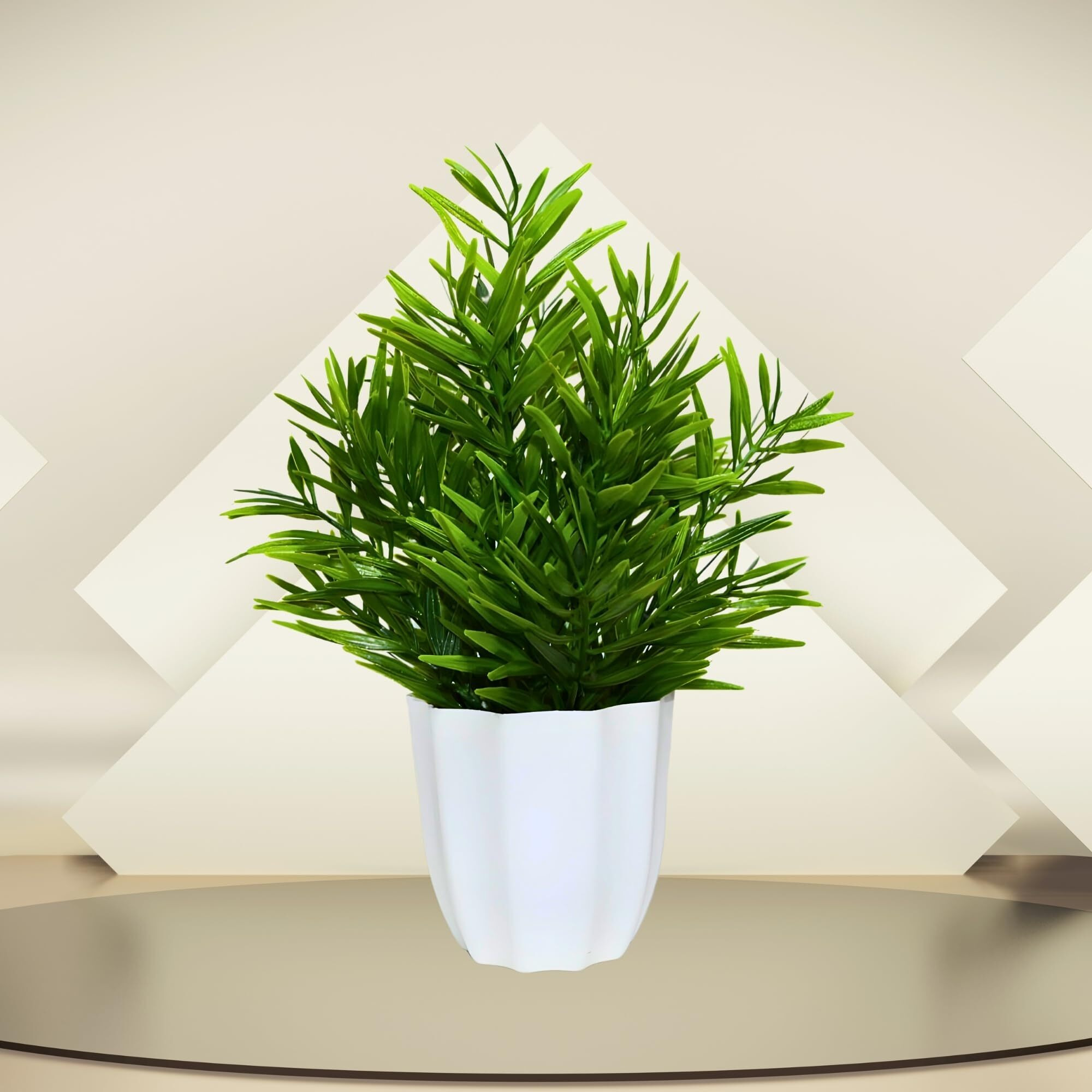 fancymart Artificial Plant Bamboo Leaves in Pot Perfect Potted Decoration for Home Living Room & Office Spaces Height - 30cm