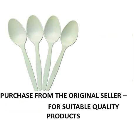 G 1 Corn Starch Disposable Biodegradable Spoon | 6 Inch | Cream | 50 Pcs - Cornstarch