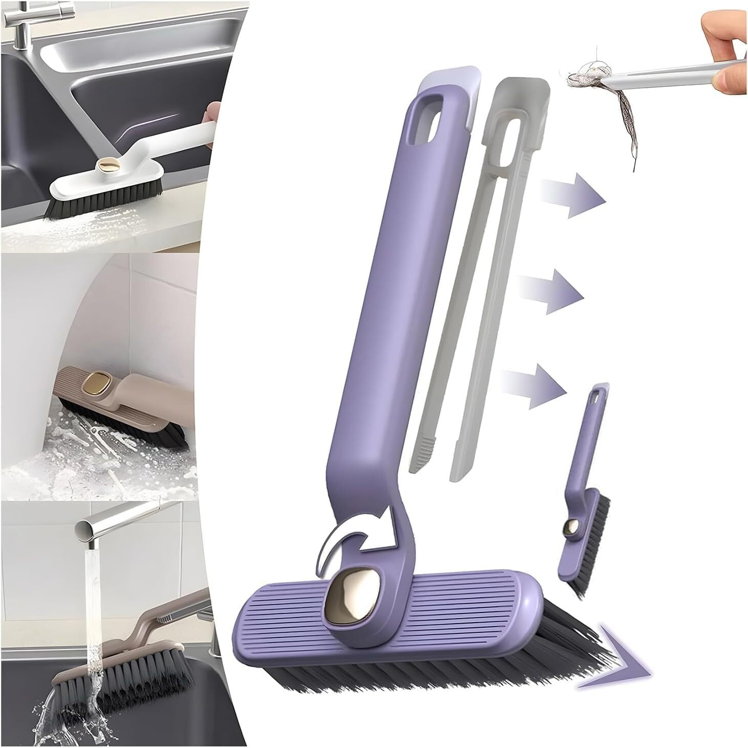 JICOOT Plastic Gap Cleaning Brush,Bathroom Gap Cleaning Brush,Clean The Dead Corners Of Kitchen Tiles,Multifunctional Window Slots,Multi-Purpose Door Window Track Deep Cleaning Brush(Gap Brush)