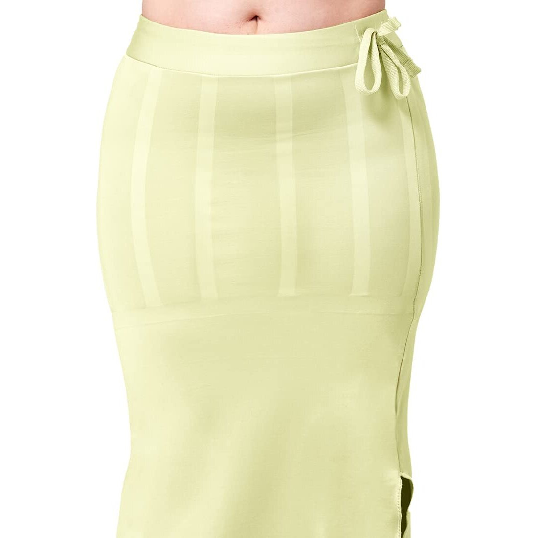 dermawear Women Blended Fabric Saree Shapewear Petticoat (Lemon, Small)