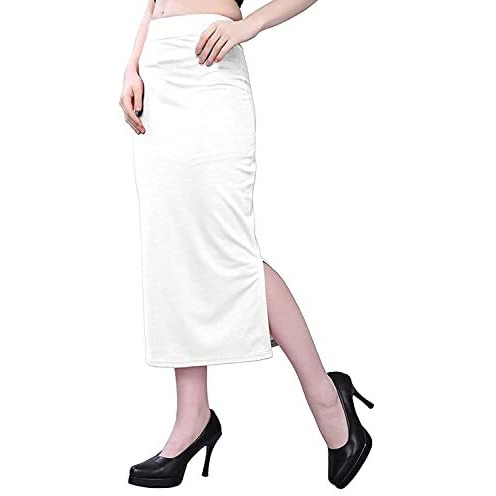 HITHROW Lycra Saree Shapewear Petticoat for Women || Saree Shapewear for Women(D-127-White-S)