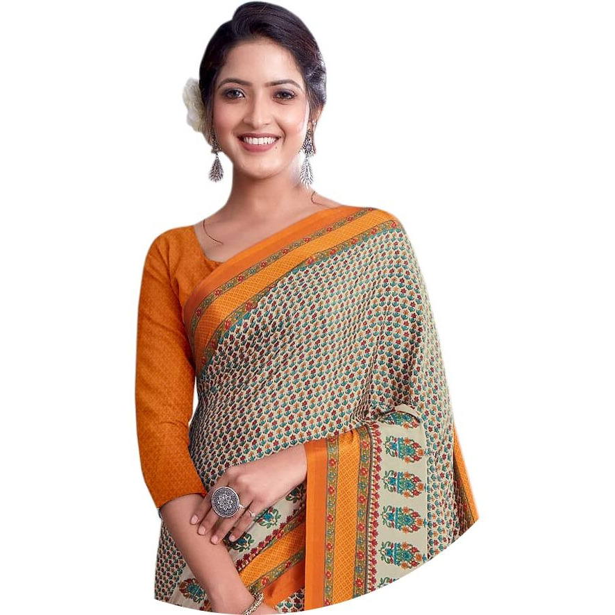 Jaanvi Fashion Womens Woven Crepe Saree With Unstitched Blouse Piece (Ultra-Shape-9805-B_Pastel Grey)