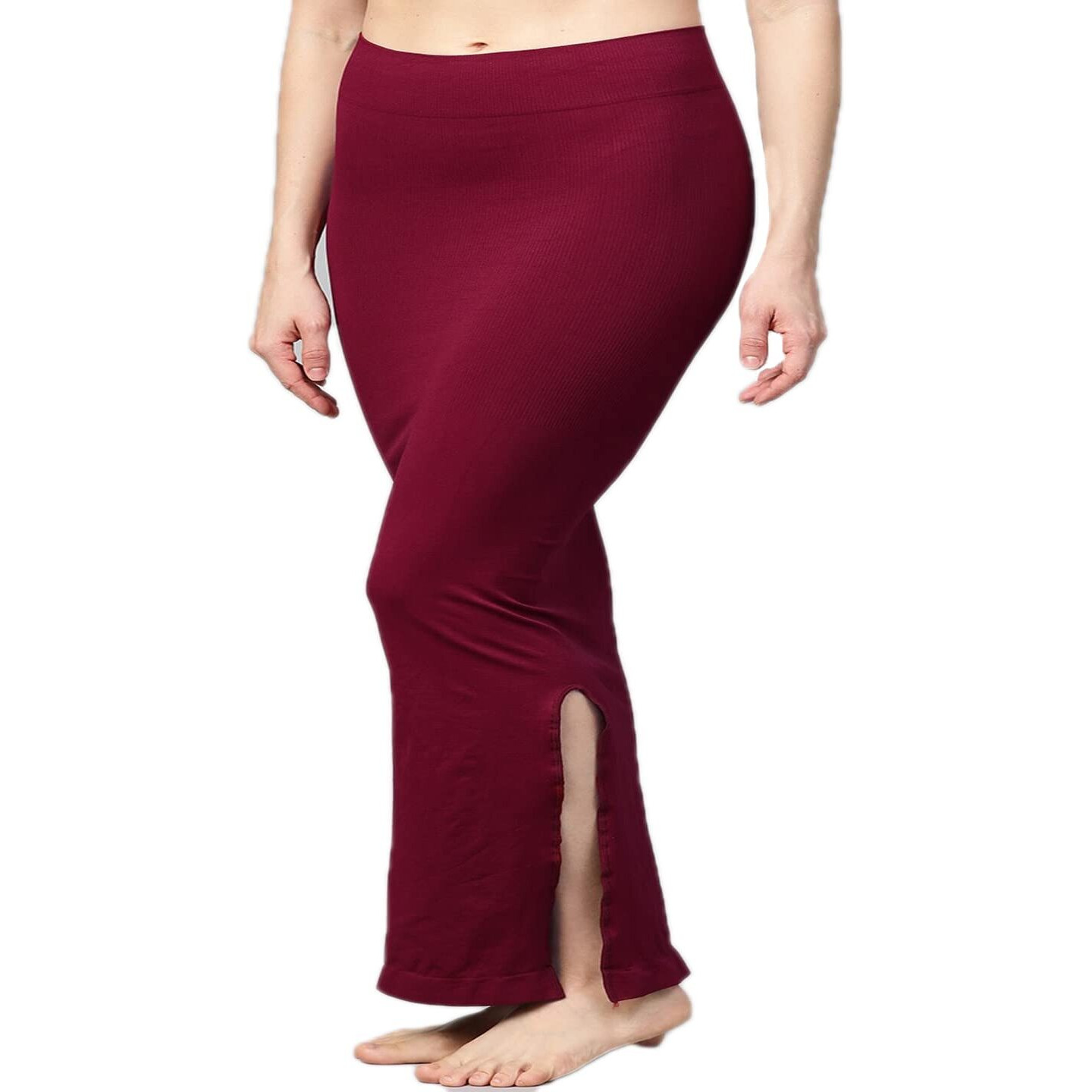 Tkeshto Womens Cotton Lycra Microfiber Saree Shapewear Petticoat for Women, Cotton Blended Shape Wear for Saree Maroon