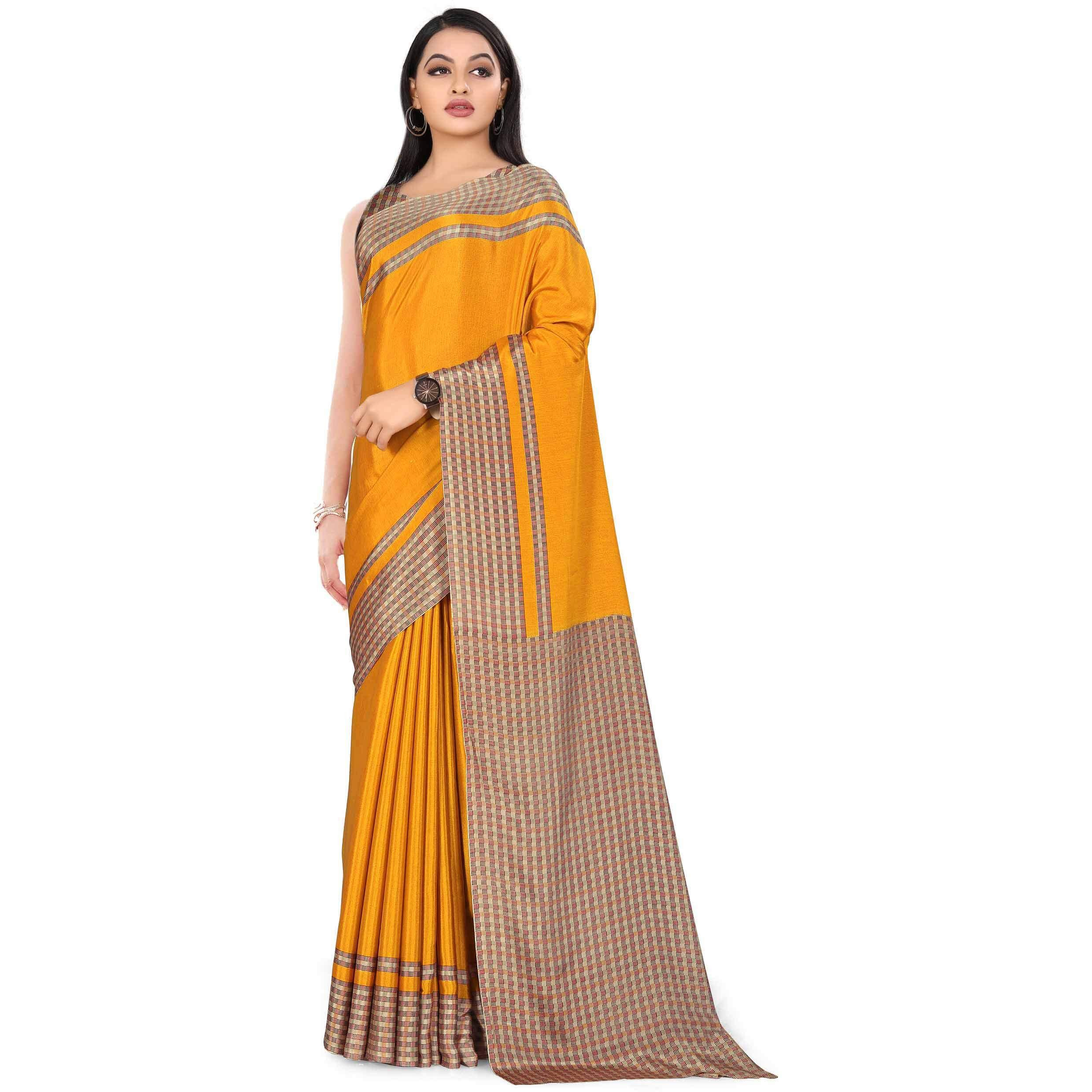 Miraan Women Crepe Silk Printed Saree With Blouse Piece (BANKARMA1020FYELLOW,Yellow)