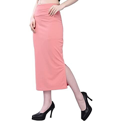 HITHROW Lycra Saree Shapewear Petticoat for Women || Saree Shapewear for Women(D-1027-Peach-XL) Pink