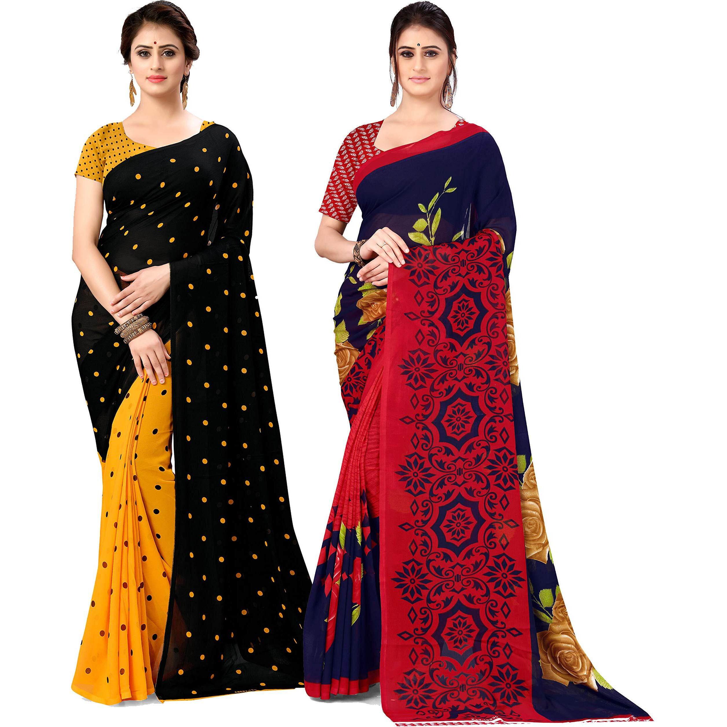 Anand Sarees Set of 2 Georgette Sarees with Blouse Piece(COMBO_AS_1262_5_1336)