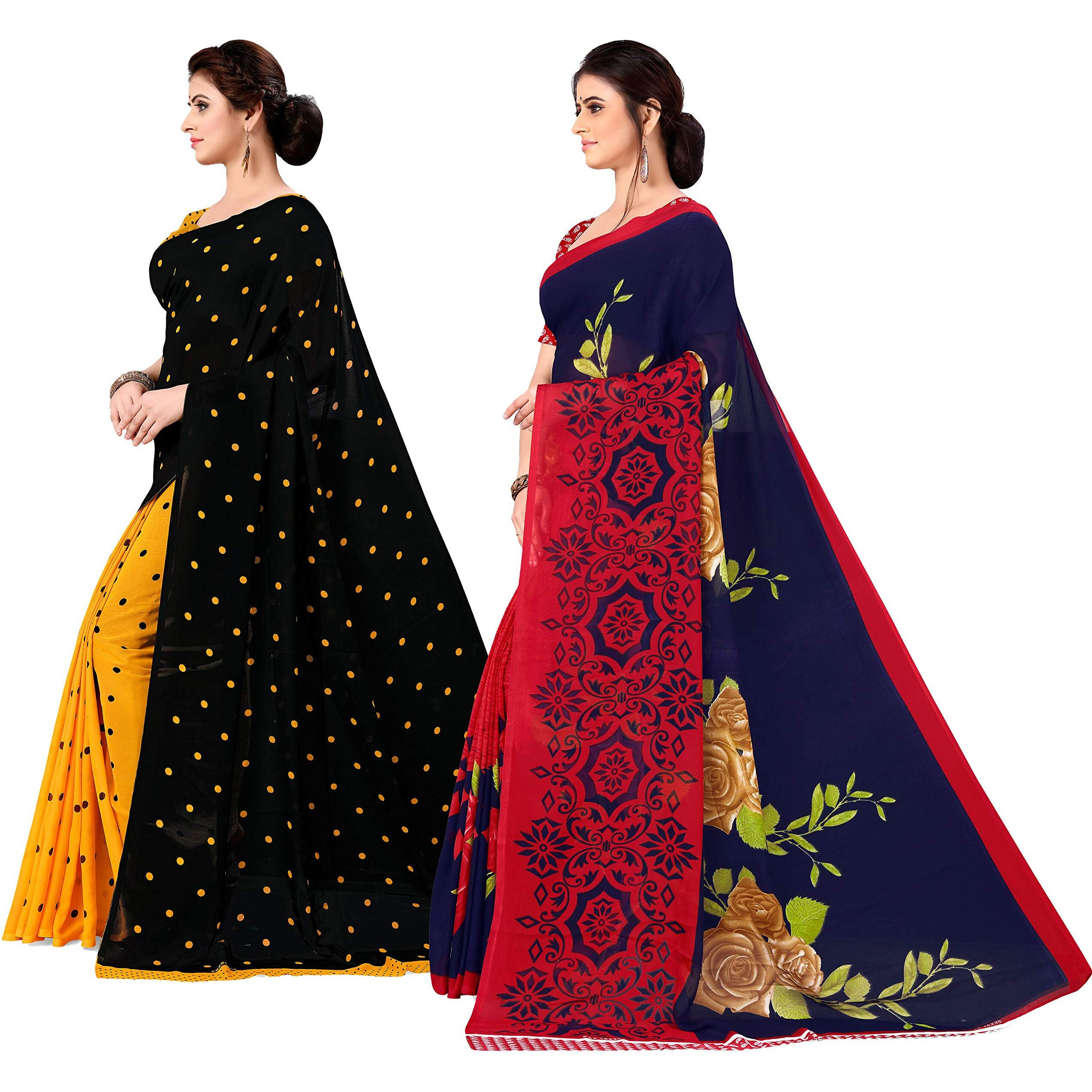 Anand Sarees Set of 2 Georgette Sarees with Blouse Piece(COMBO_AS_1262_5_1336)