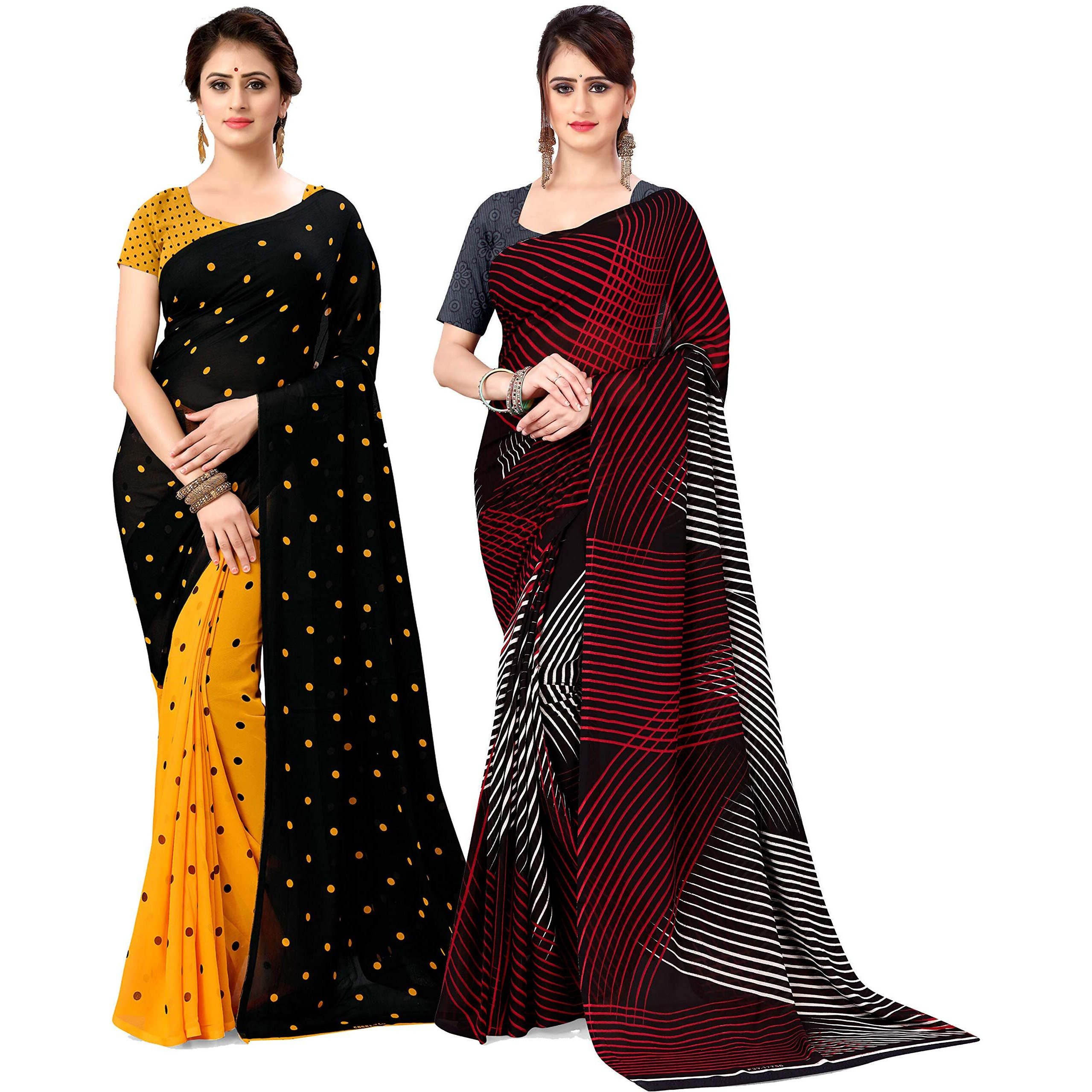 Anand Sarees Set of 2 Georgette Sarees with Blouse Piece(COMBO_AS_1262_5_1472)