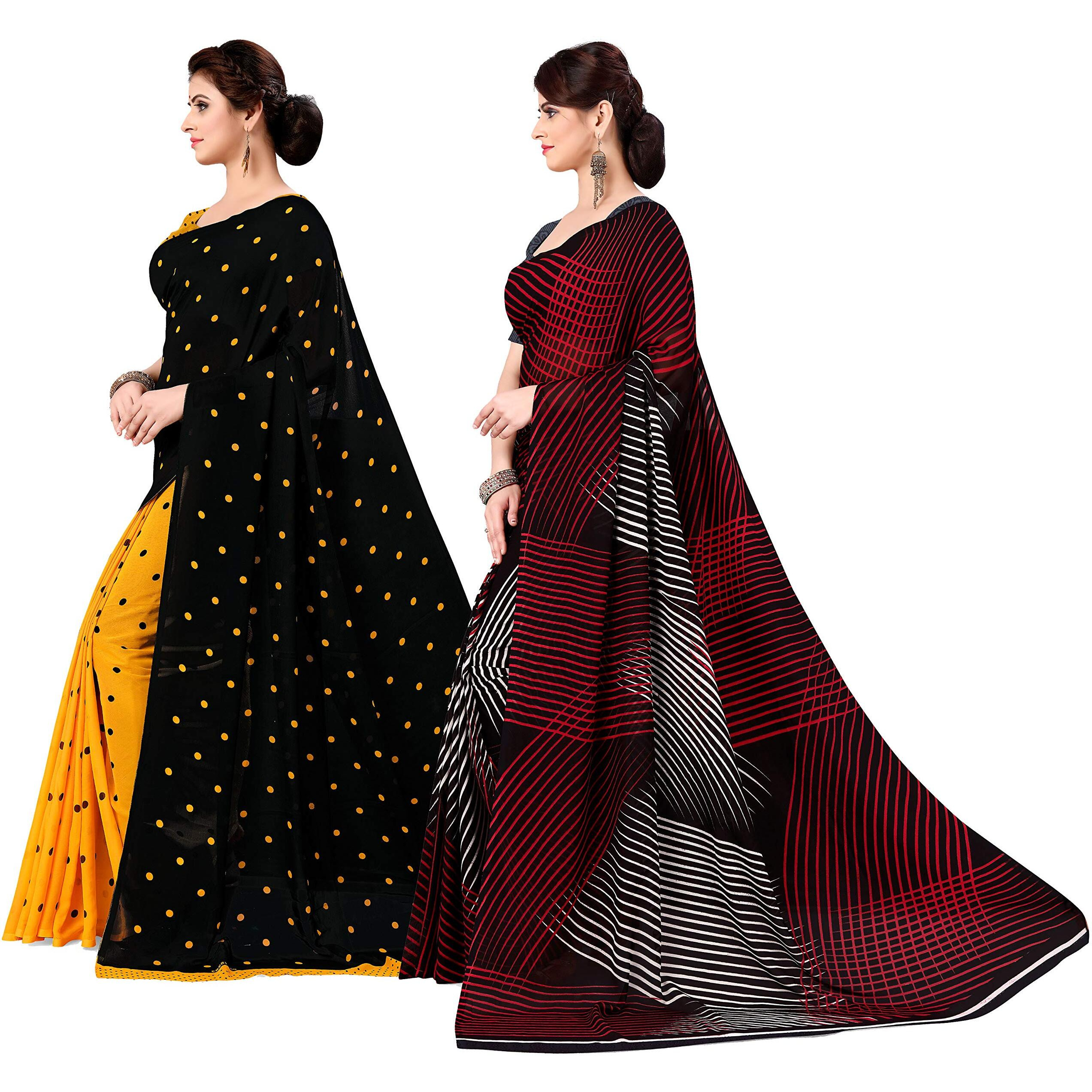 Anand Sarees Set of 2 Georgette Sarees with Blouse Piece(COMBO_AS_1262_5_1472)