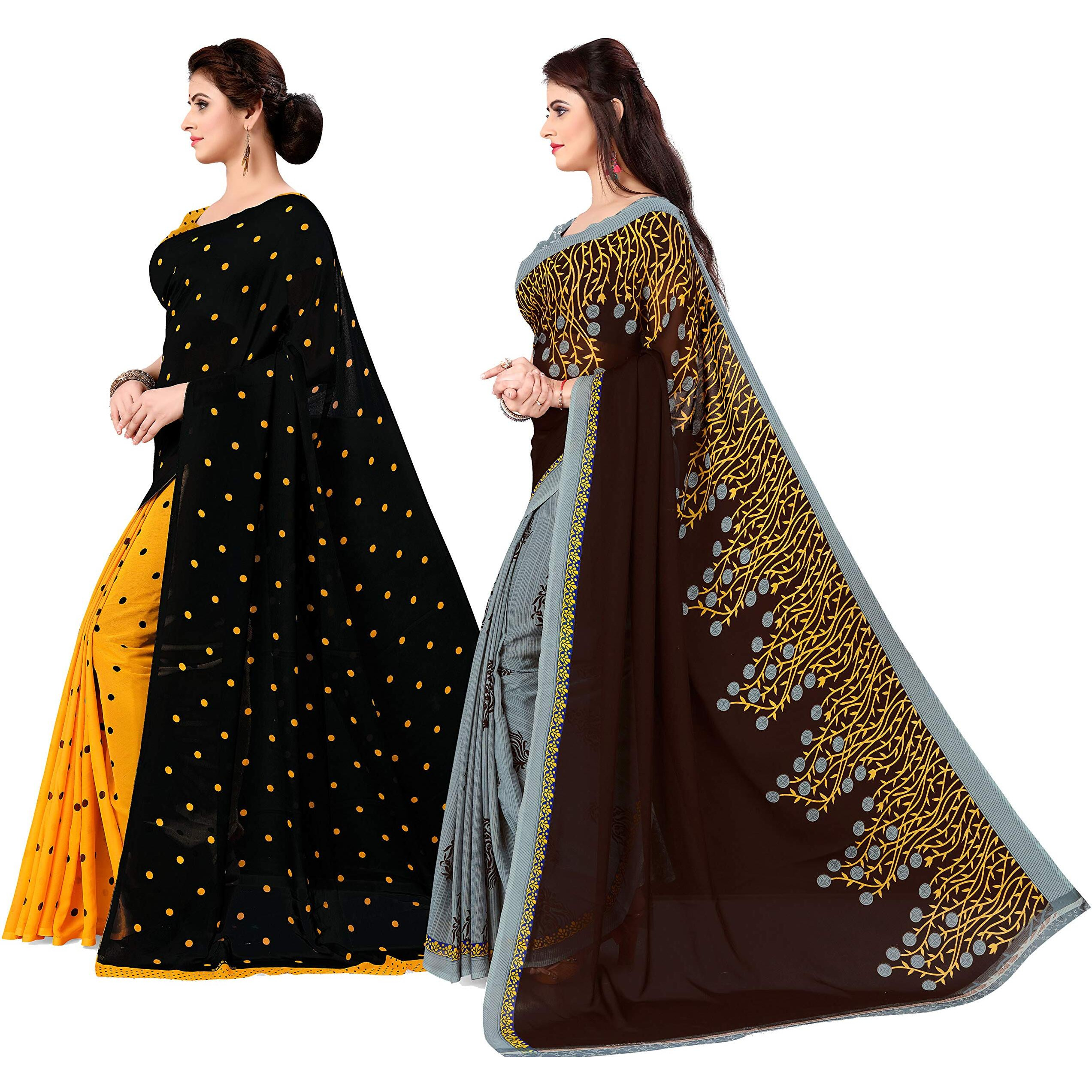 Anand Sarees Set of 2 Georgette Sarees with Blouse Piece(COMBO_AS_1262_5_1108_2)