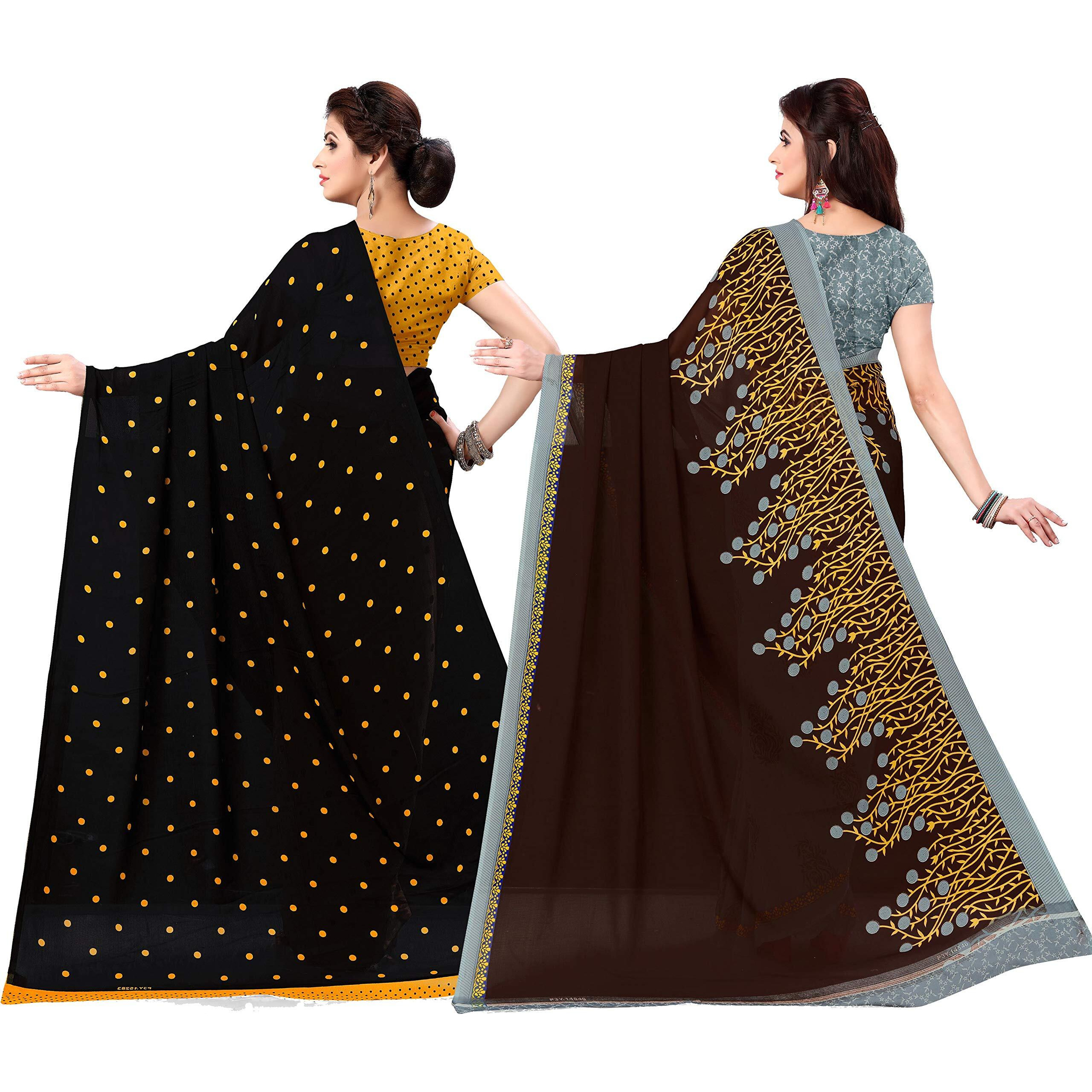 Anand Sarees Set of 2 Georgette Sarees with Blouse Piece(COMBO_AS_1262_5_1108_2)