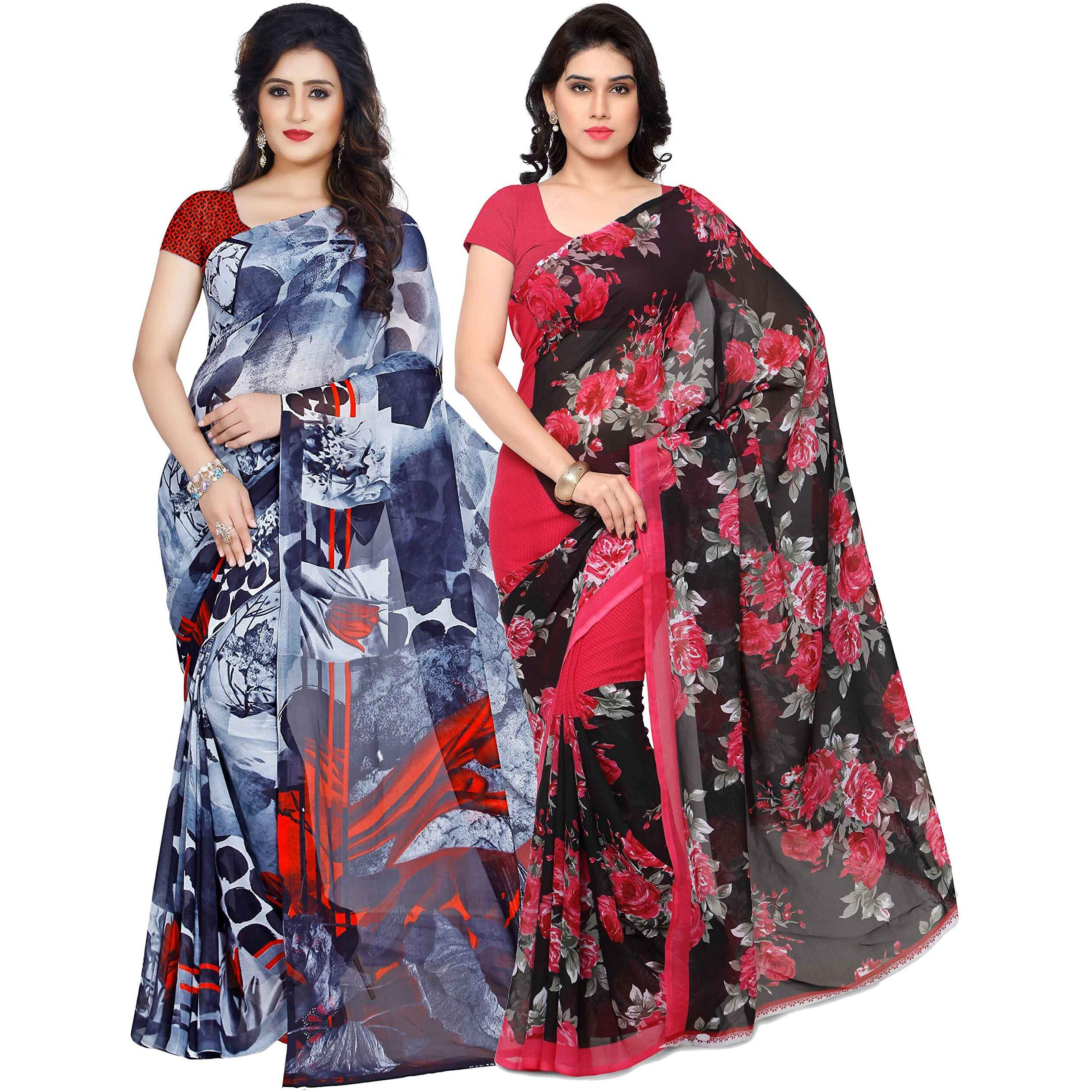 Anand Sarees Womens Georgette Saree (Combo_1152_1_1370_Multicoloured)