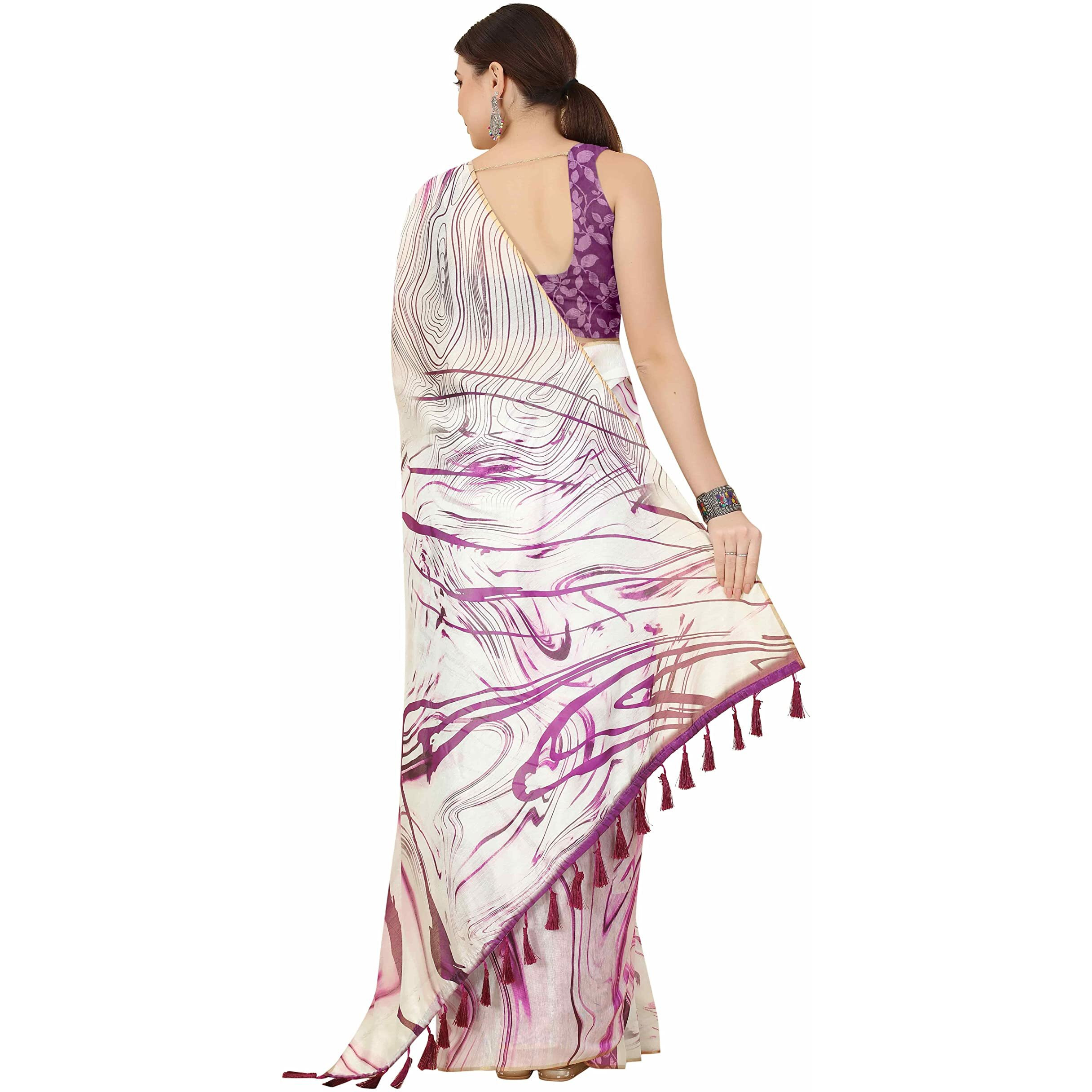 Enthone Womens Chanderi Tie And Dye Digital Printed Saree (Sz-Sia-Wn-1400, Maroon)