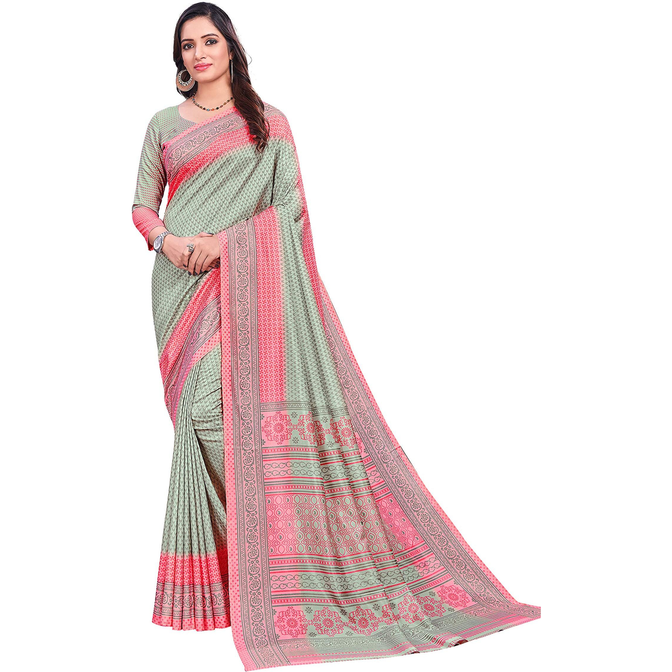 Vimla Womens Synthetic Silk Saree (Angoori-Single_Grey)