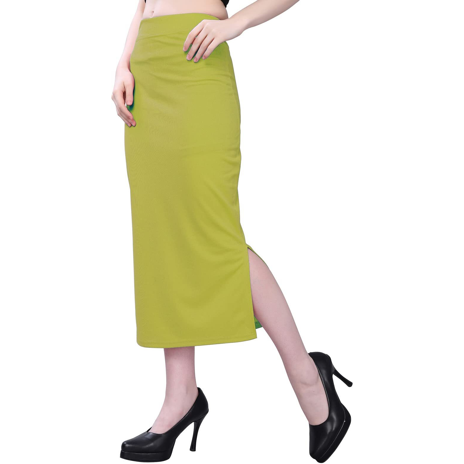 Selvia Womens Lycra Full Elastic Saree Shapewear Petticoat(292TK133N-Xxl_Apple Green)