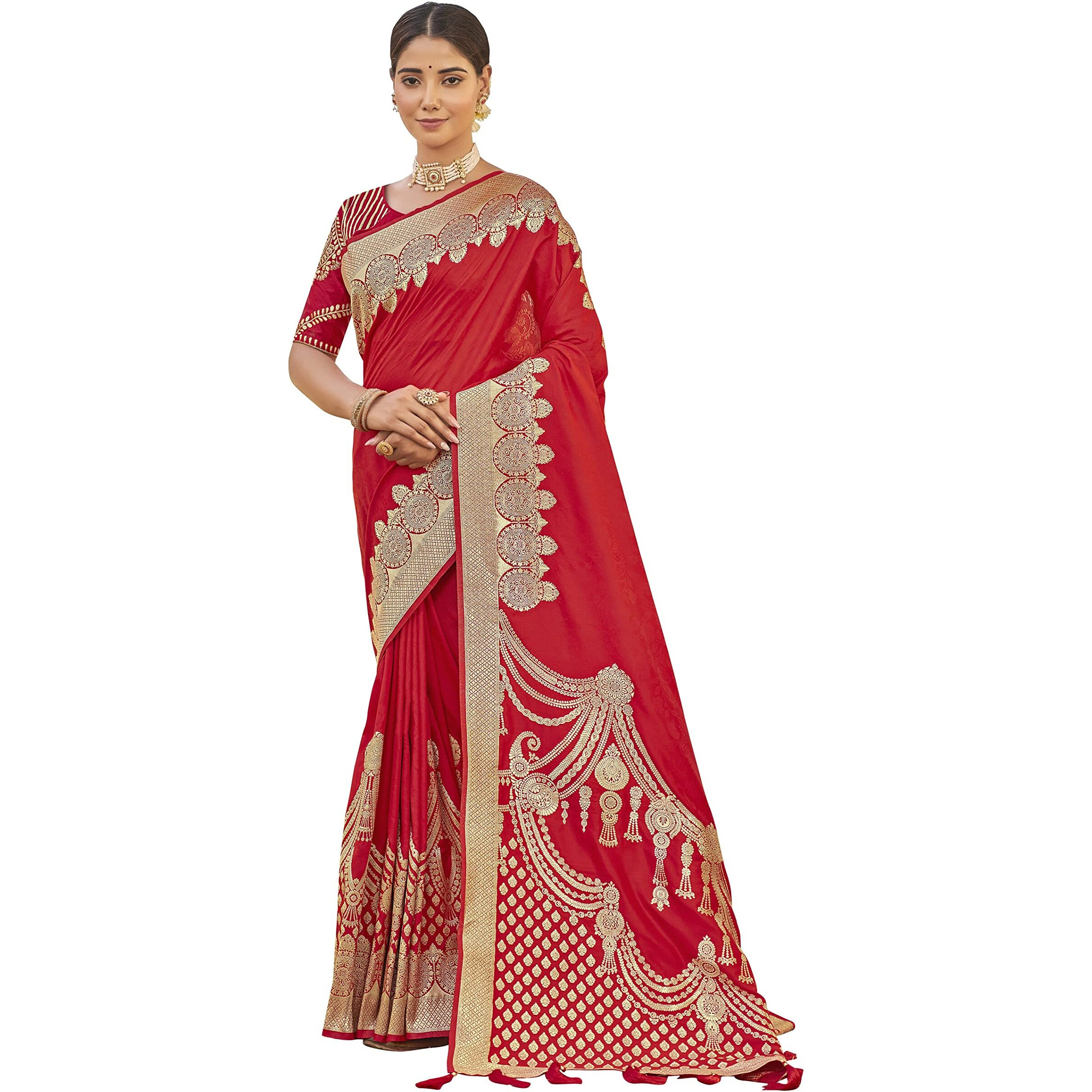 MANOHARI adorable woven pattern Banarasi Silk saree for women with Blouse Piece_MN1744