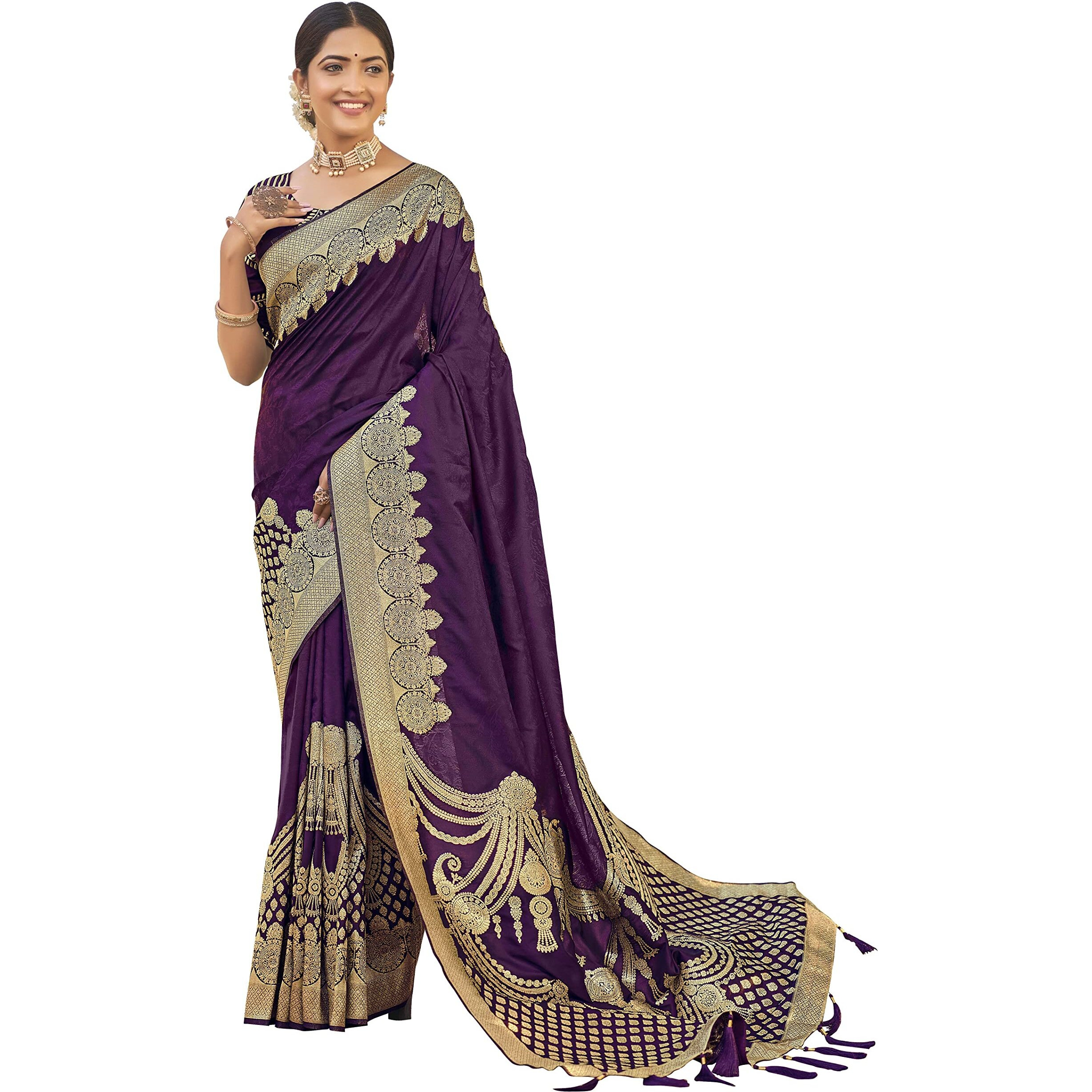 MANOHARI adorable woven pattern Banarasi Silk saree for women with Blouse Piece_MN1745