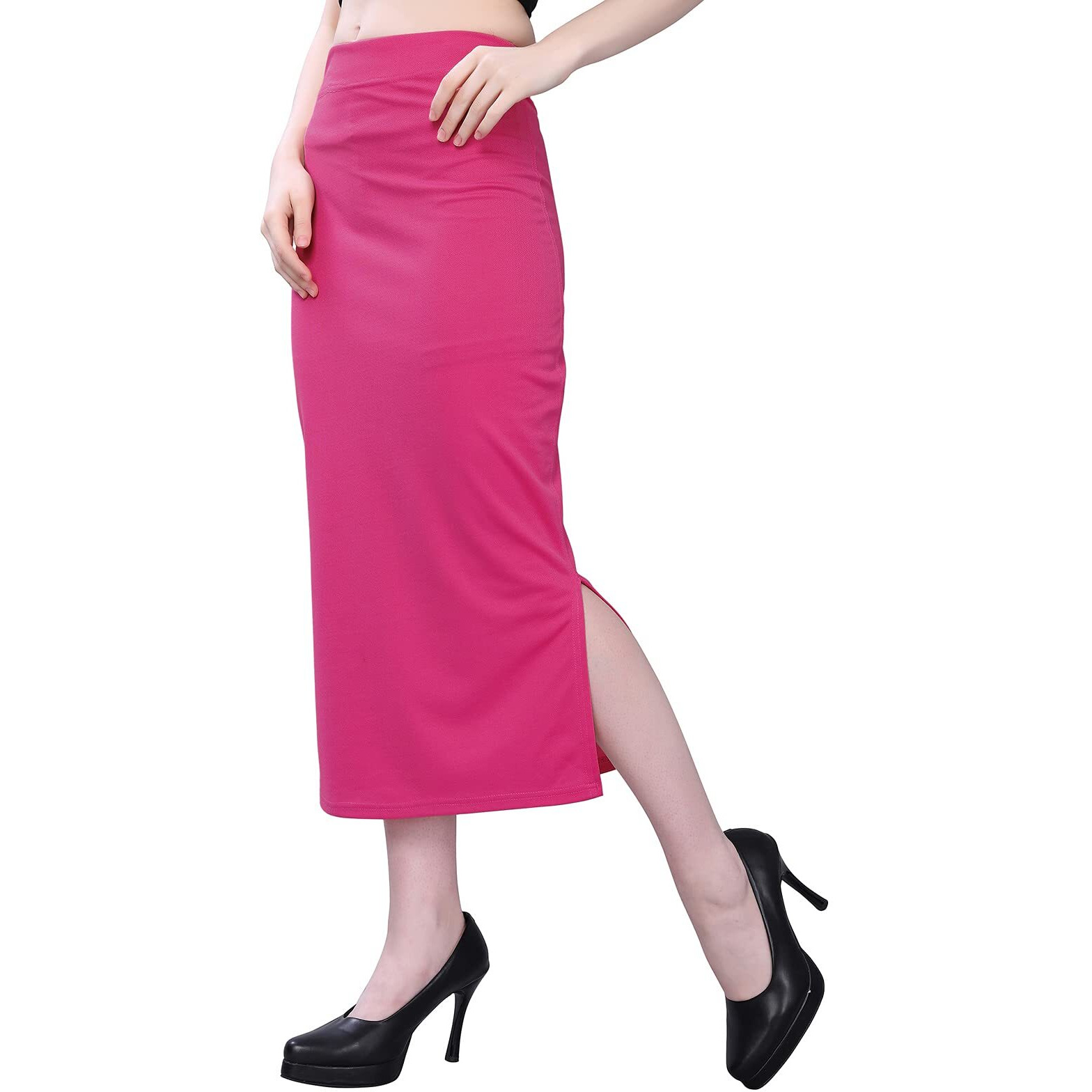 Selvia Womens Lycra Full Elastic Saree Shapewear Patticoat(180TK119N-XXL_Pink)