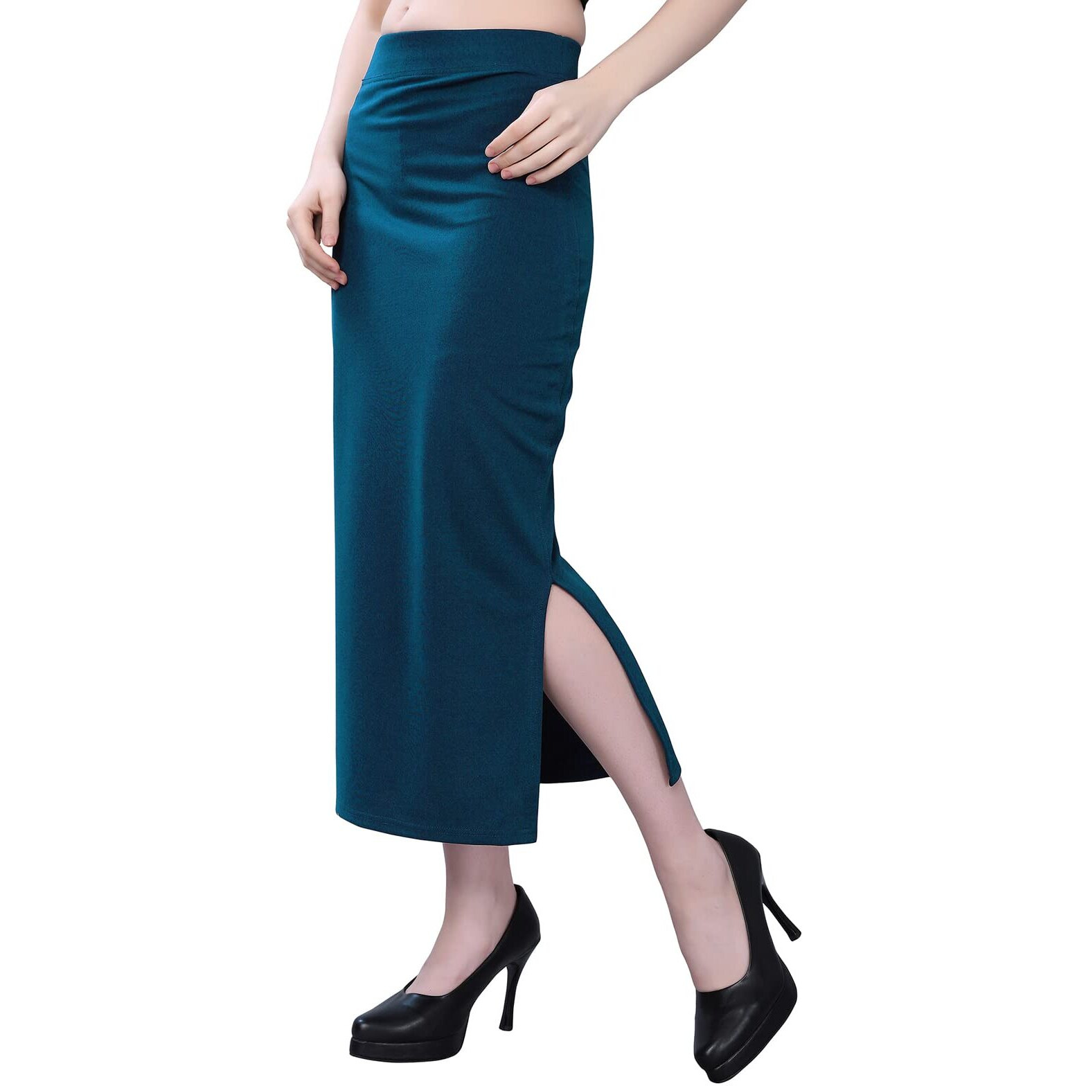 Selvia Womens Lycra Full Elastic Saree Shapewear Petticoat(292TK136N-Xxl_Dark Blue)